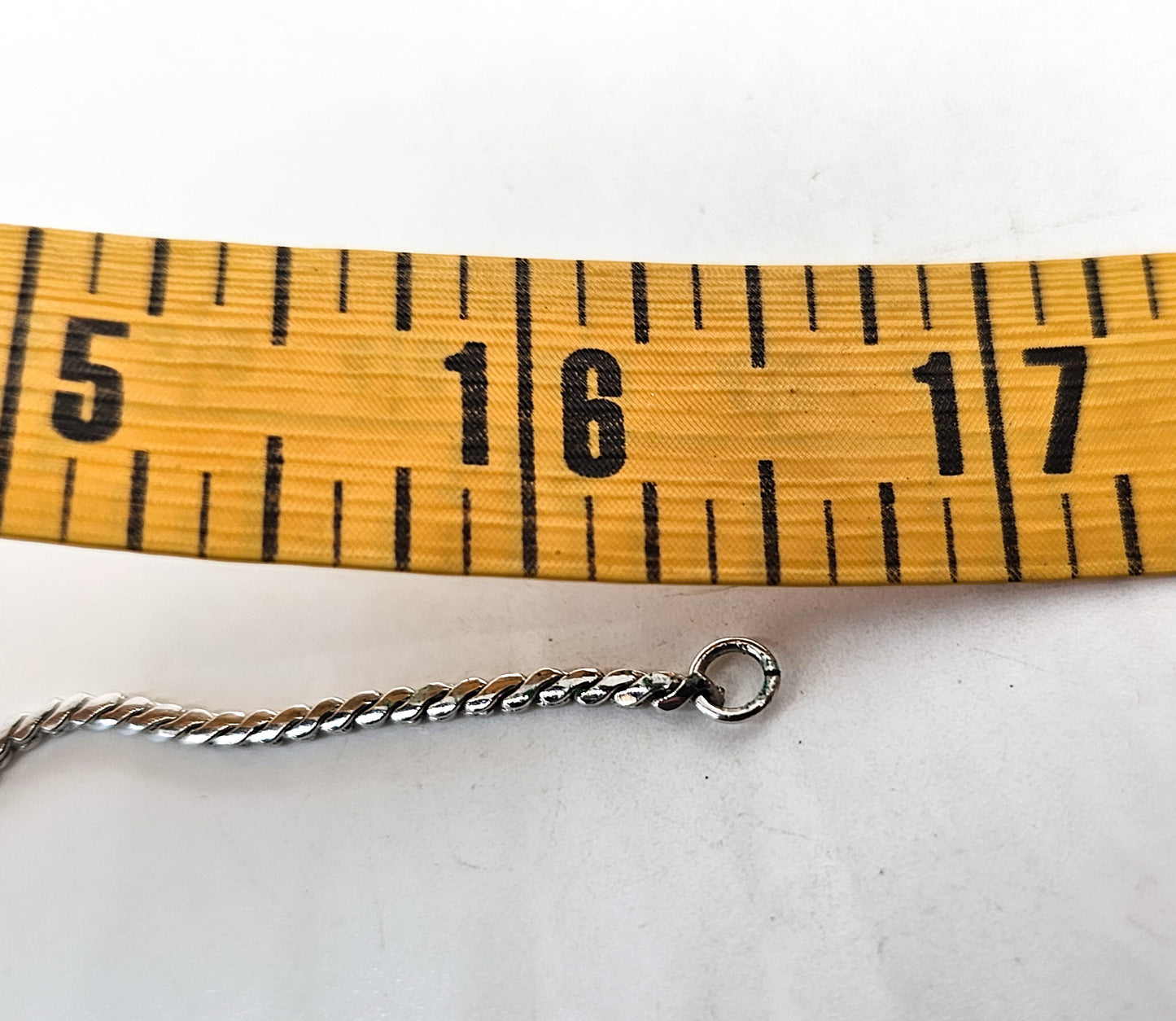 Lucky Clover pear cut blue rhinestone rhodium plated mid century vintage necklace