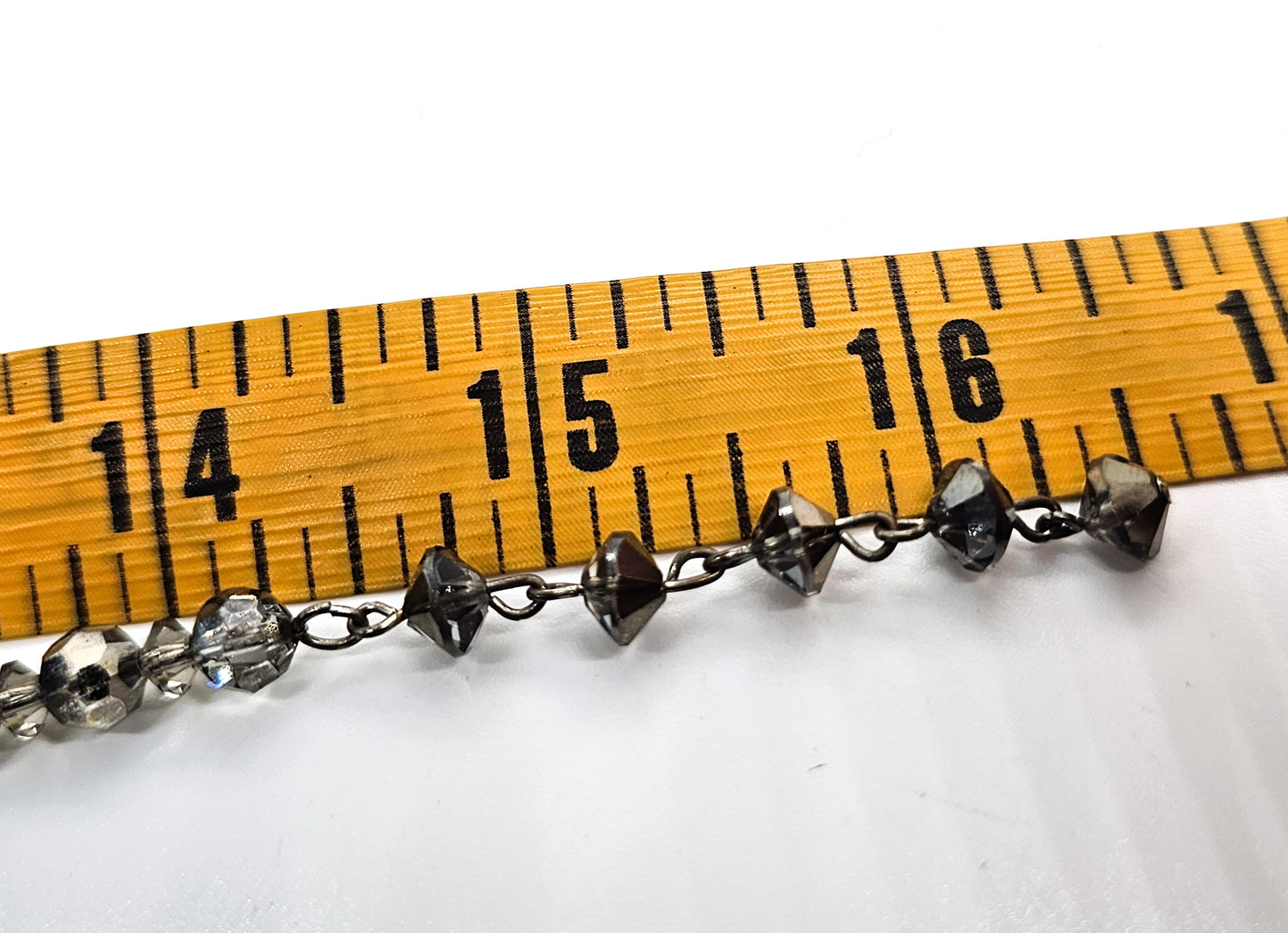 Austrian Crystal silver lead glass crystal graduated beaded vintage necklace Disco