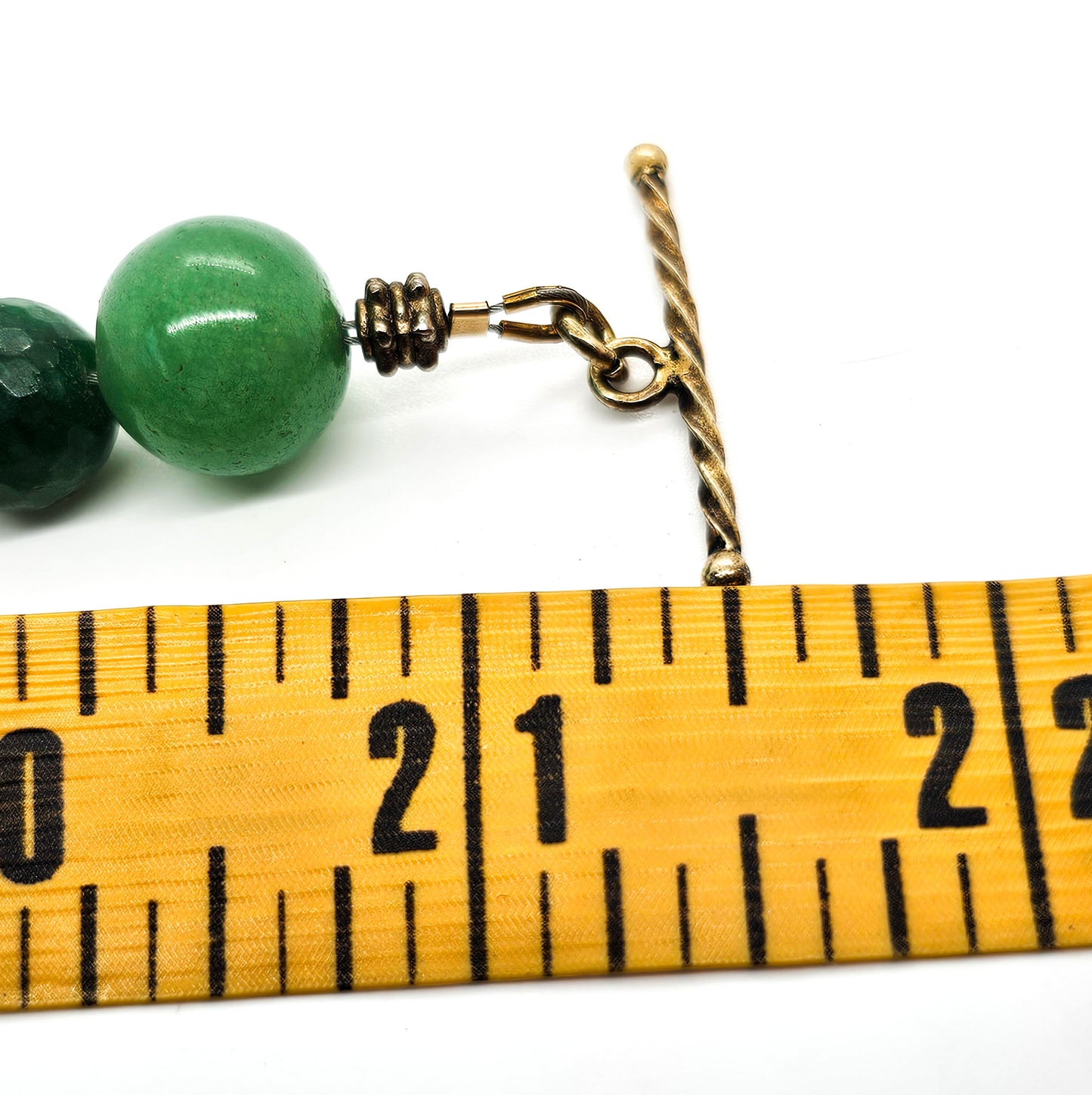 nephrite Jade vintage graduated beaded toggle clasp artisan necklace