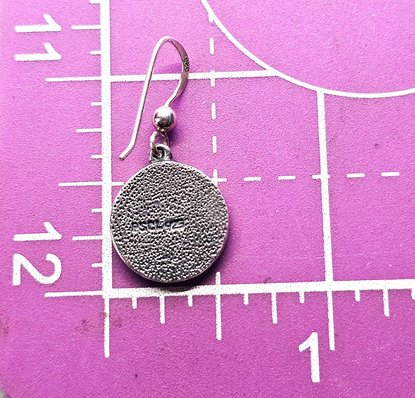Peter Stone Om Awakening the Sacred Mantra signed PSCL drop sterling silver earrings