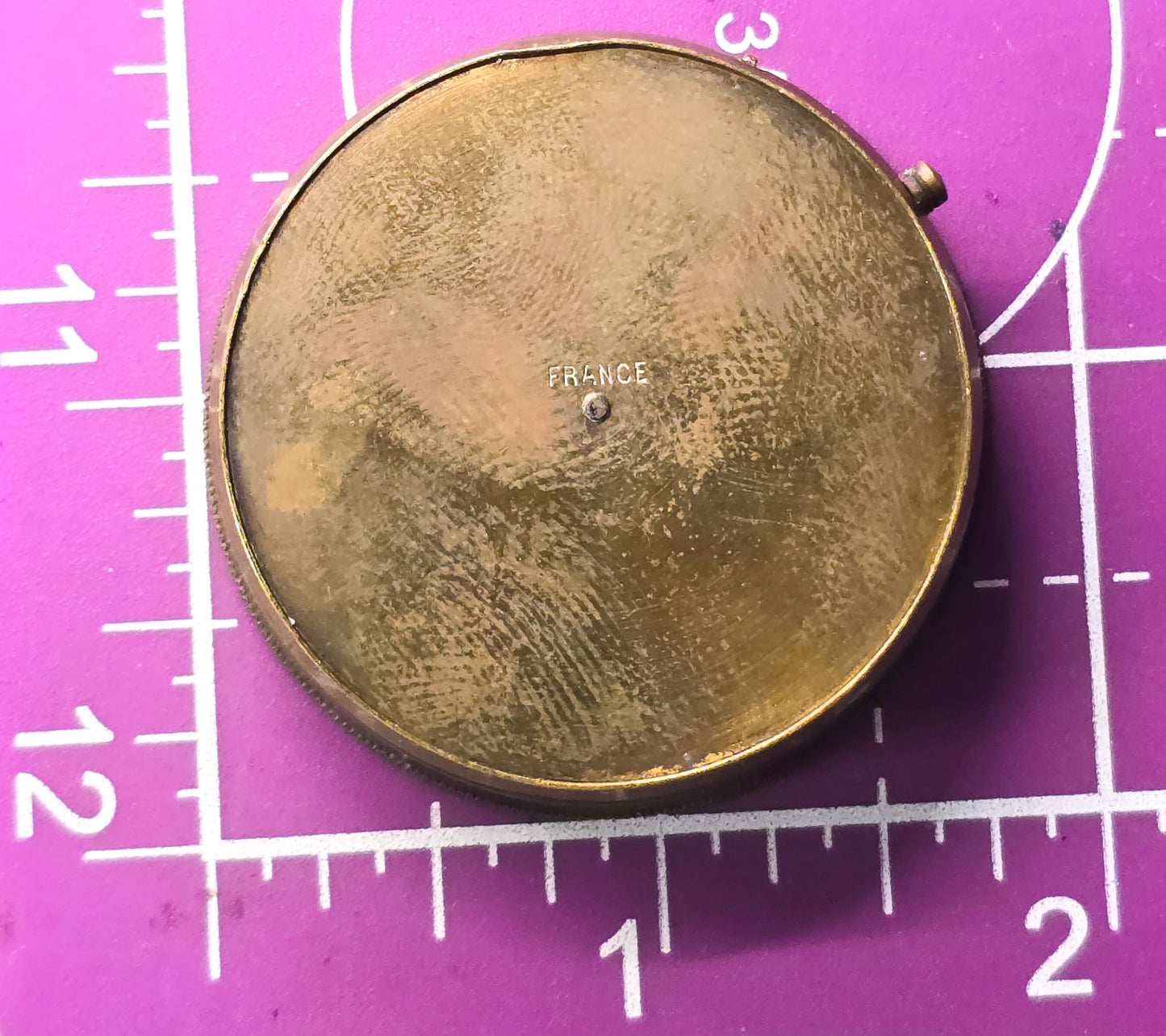 Victorian antique brass compass with lid beveled glass and directional stop