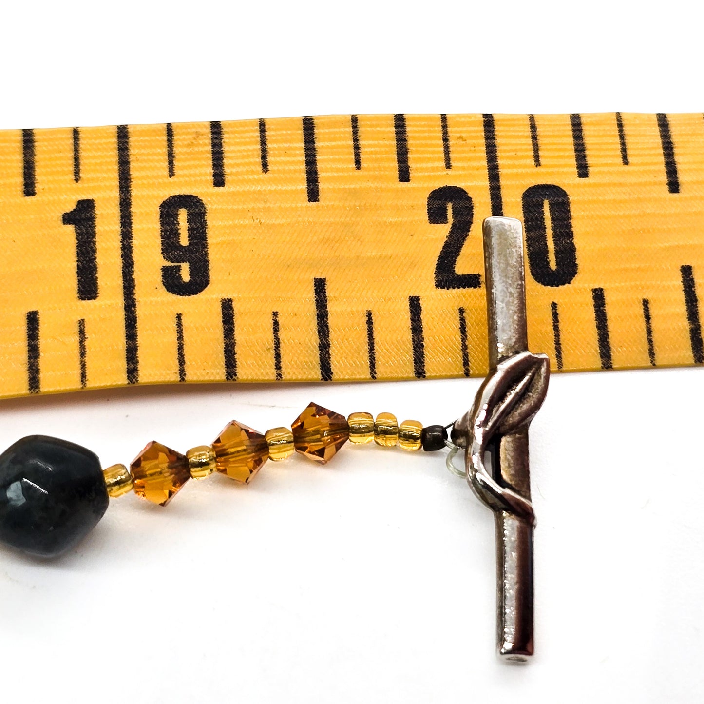 Banded Carnelian Butterfly beaded gemstone and pearl toggle clasp necklace