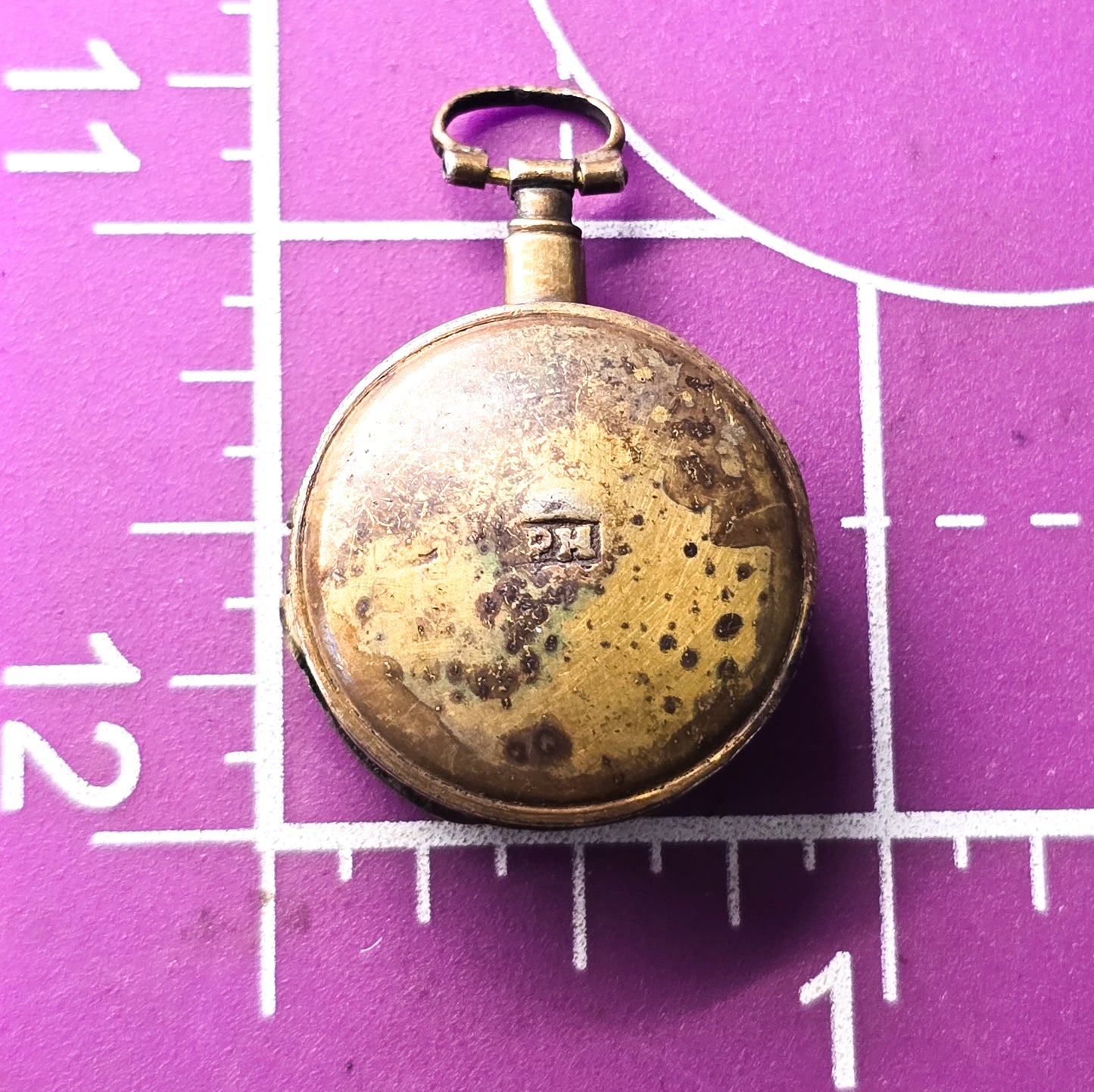 Victorian antique locket with original scent pad gold filled perfume fob PH