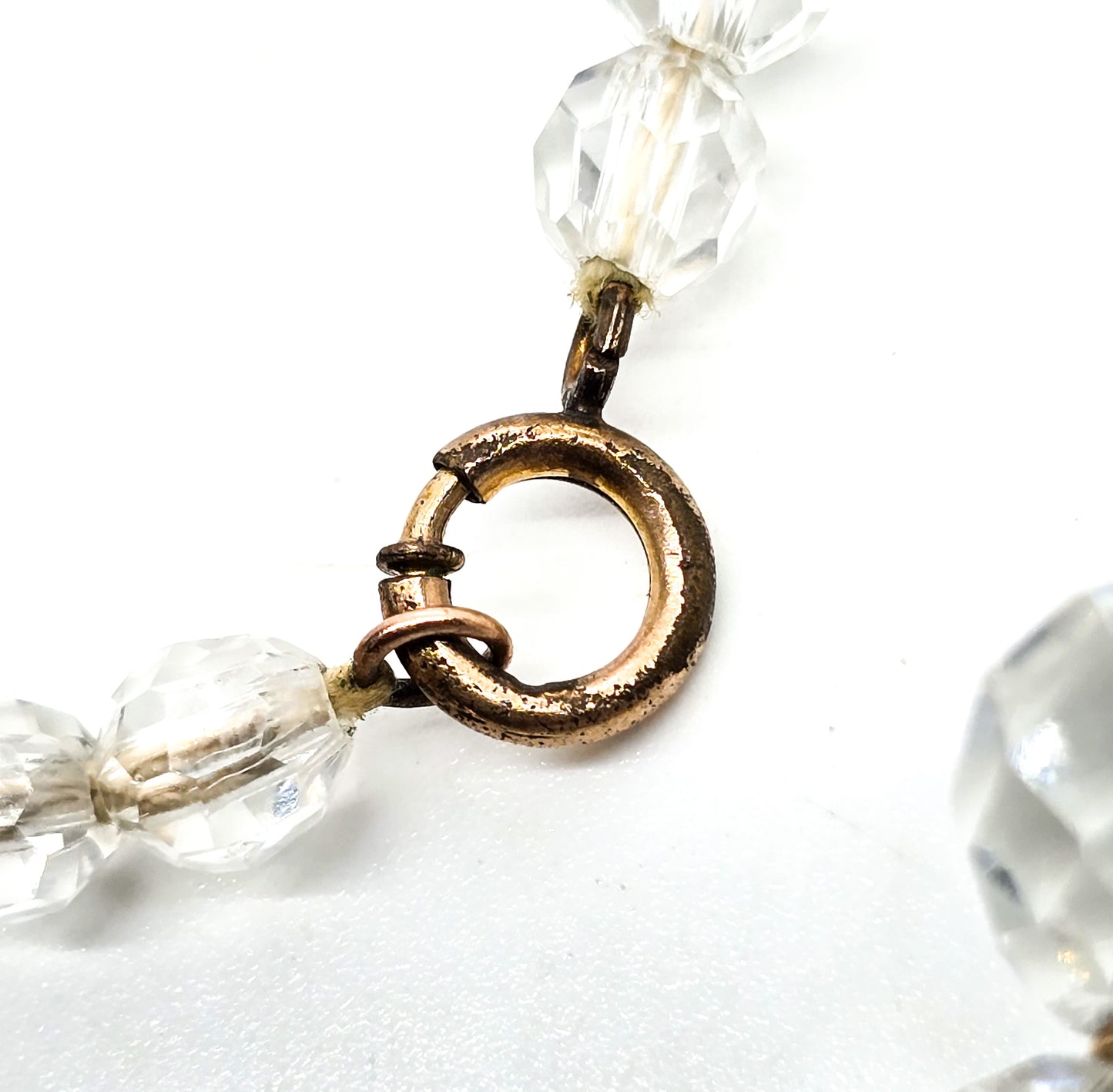 Art Deco gold filled faceted lead crystal graduated beaded antique necklace