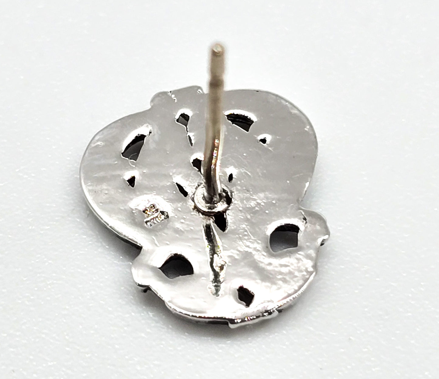 Double gryphon dragon shield petite vintage sterling silver stud earrings
