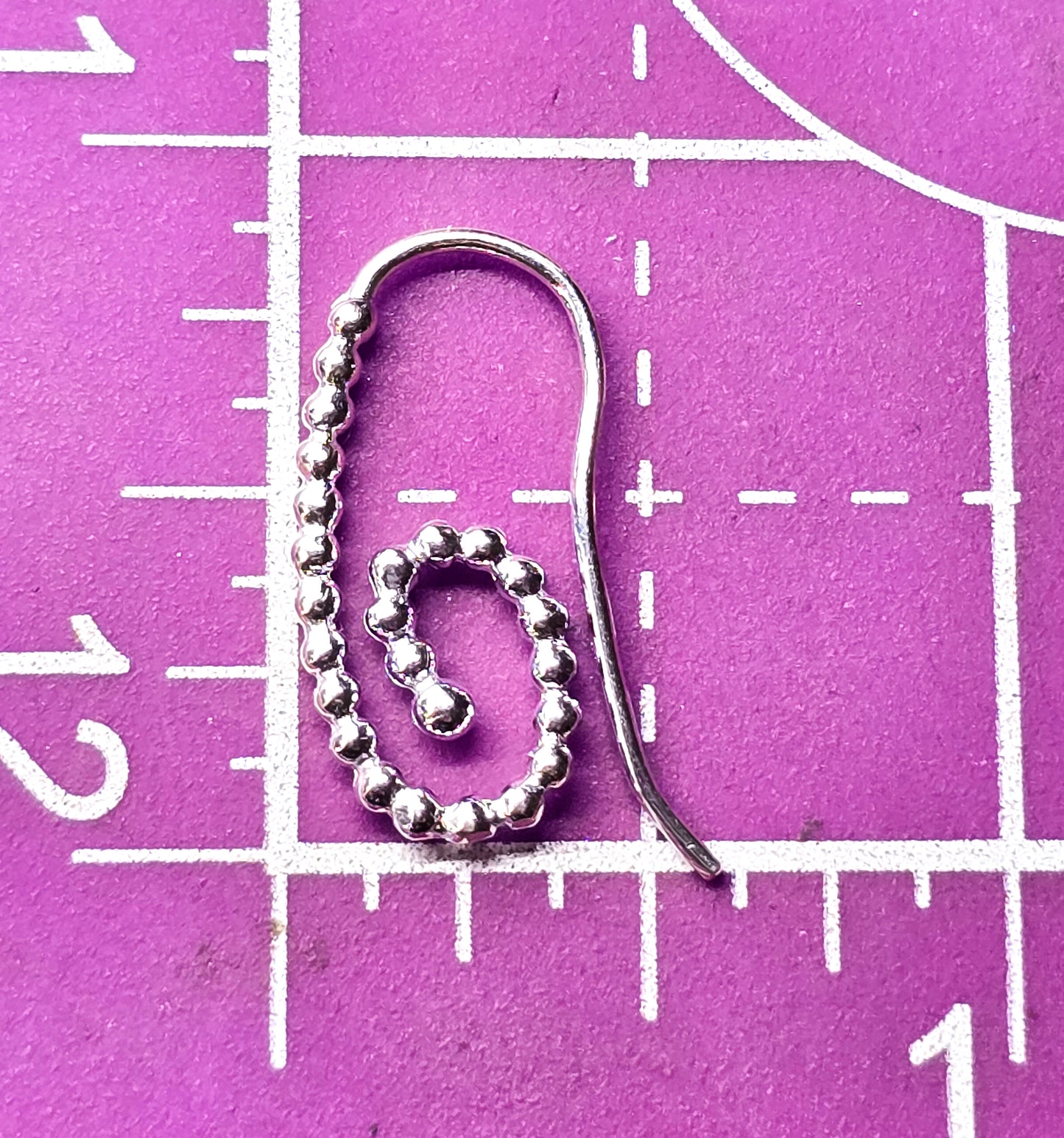 Spiral hoops Pandora style rhodium plated sterling silver bubble drop earrings