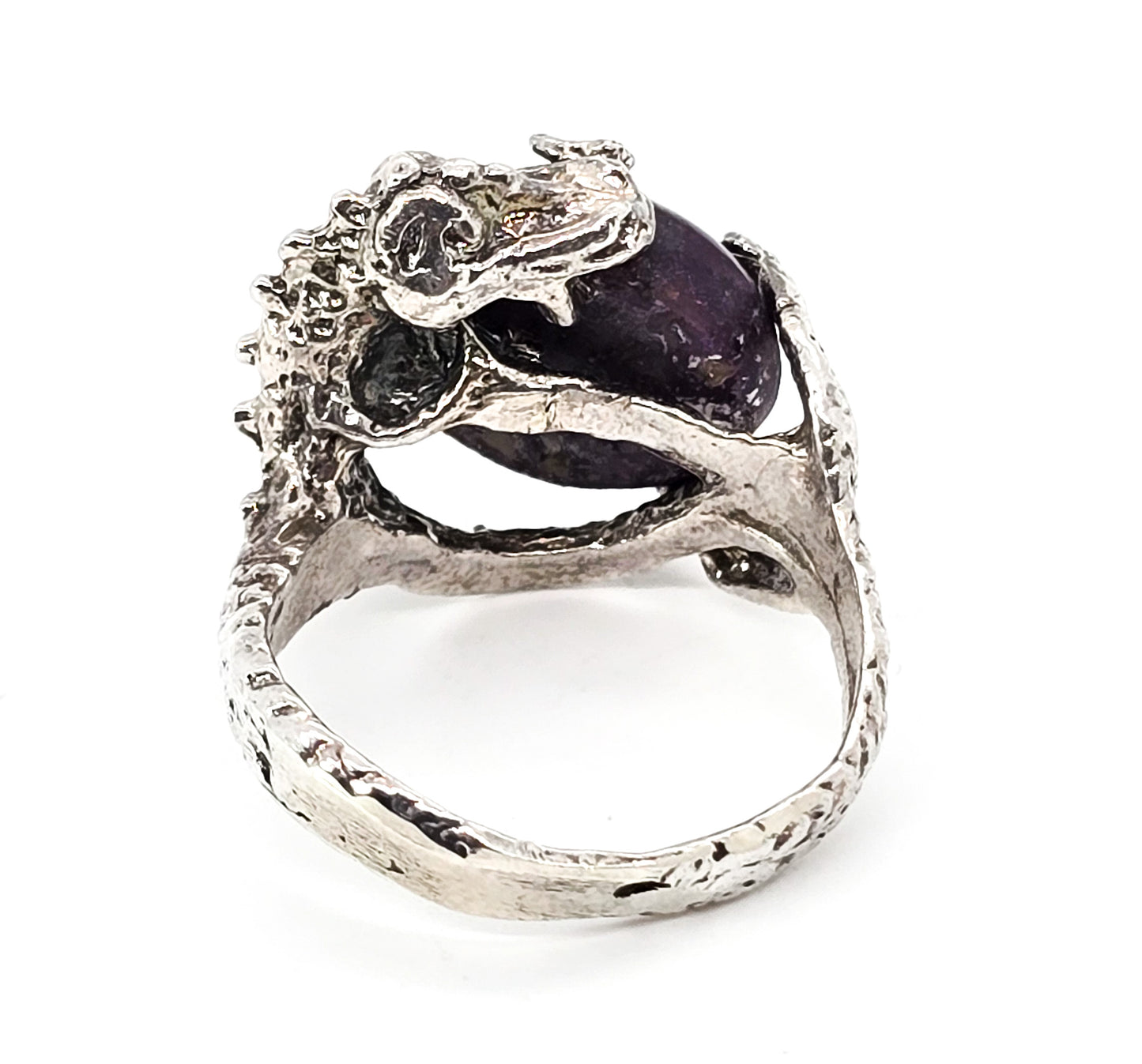 Dragon's Treasure Star Ruby gemstone sterling silver figural ring size 5.5