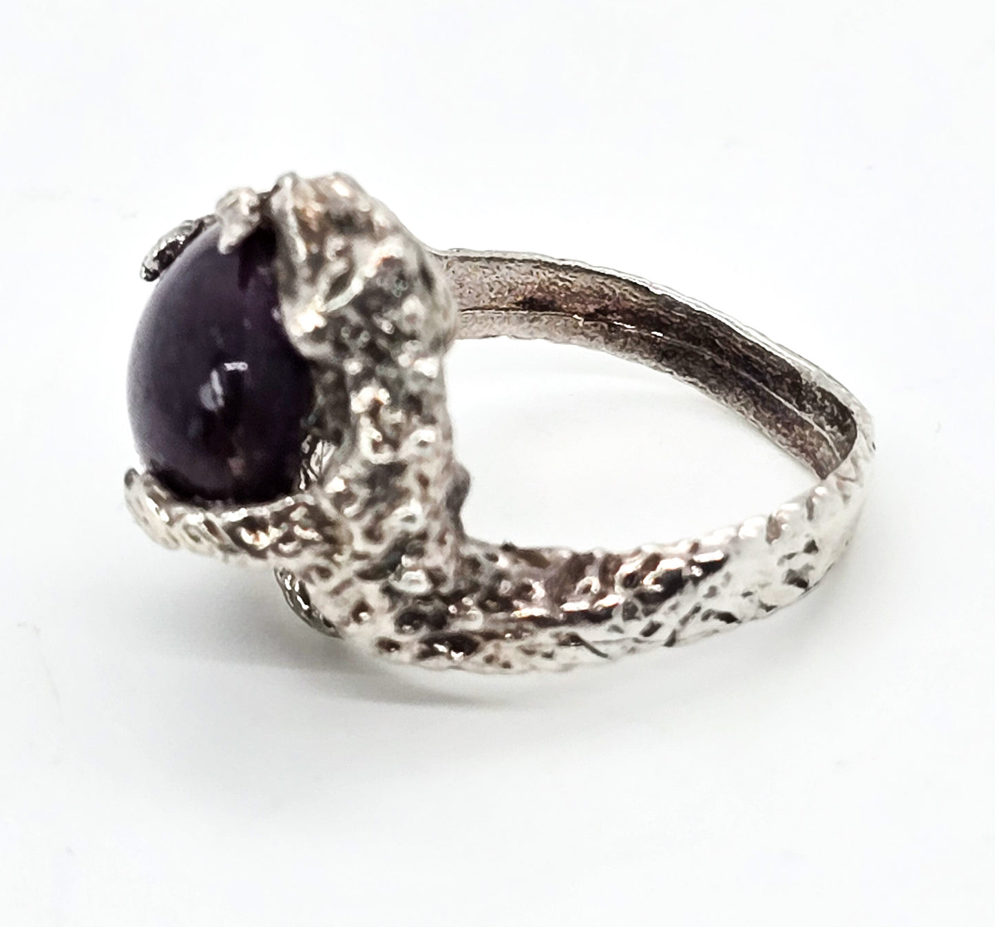 Dragon's Treasure Star Ruby gemstone sterling silver figural ring size 5.5