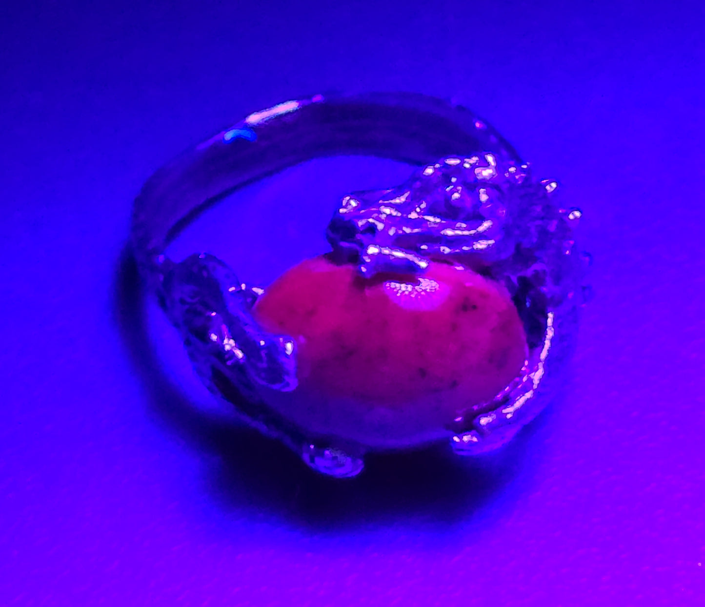 Dragon's Treasure Star Ruby gemstone sterling silver figural ring size 5.5