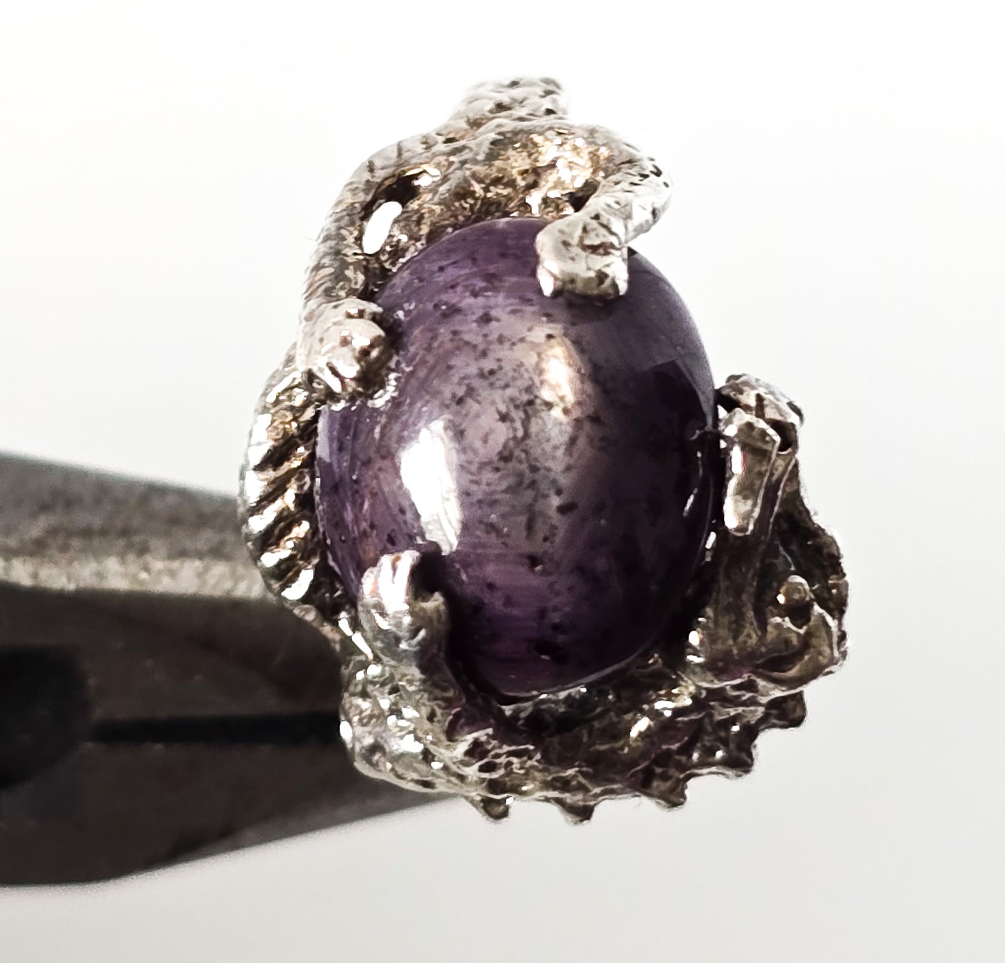Dragon's Treasure Star Ruby gemstone sterling silver figural ring size 5.5