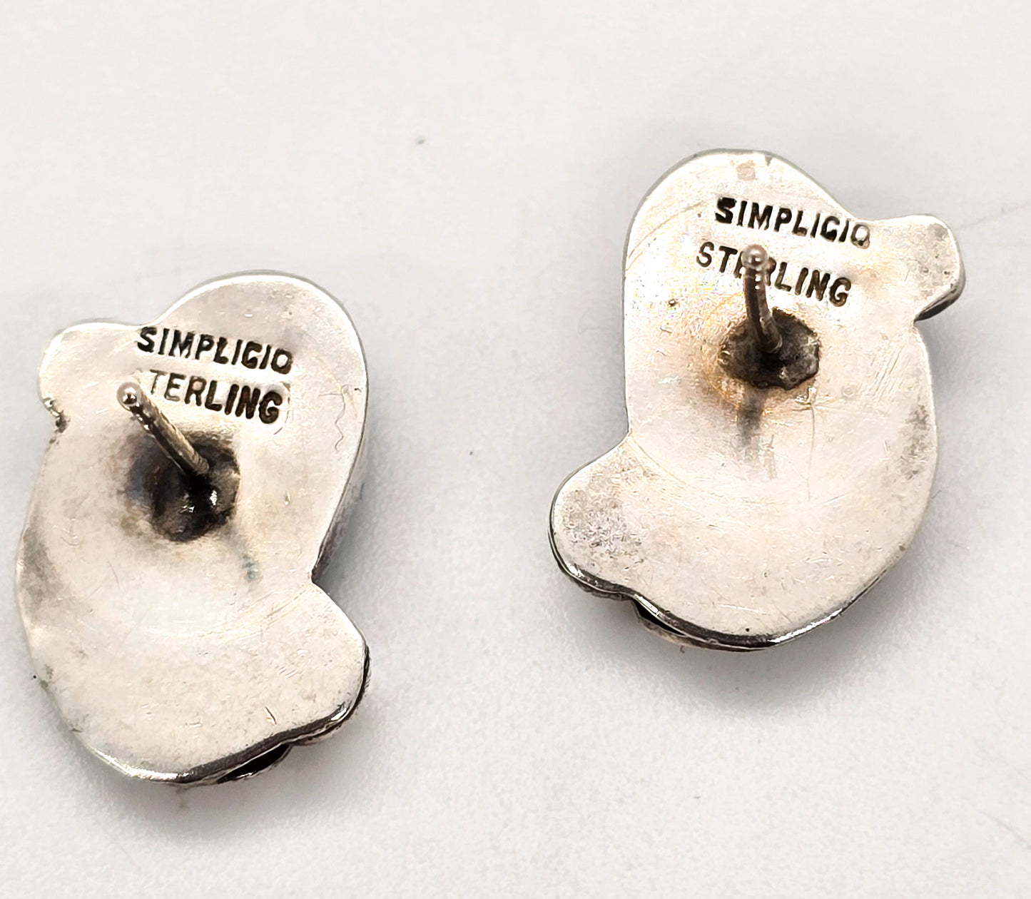 Dan & Carmelita Simplicio Zuni Native American Turquoise sterling silver vintage stud earrings