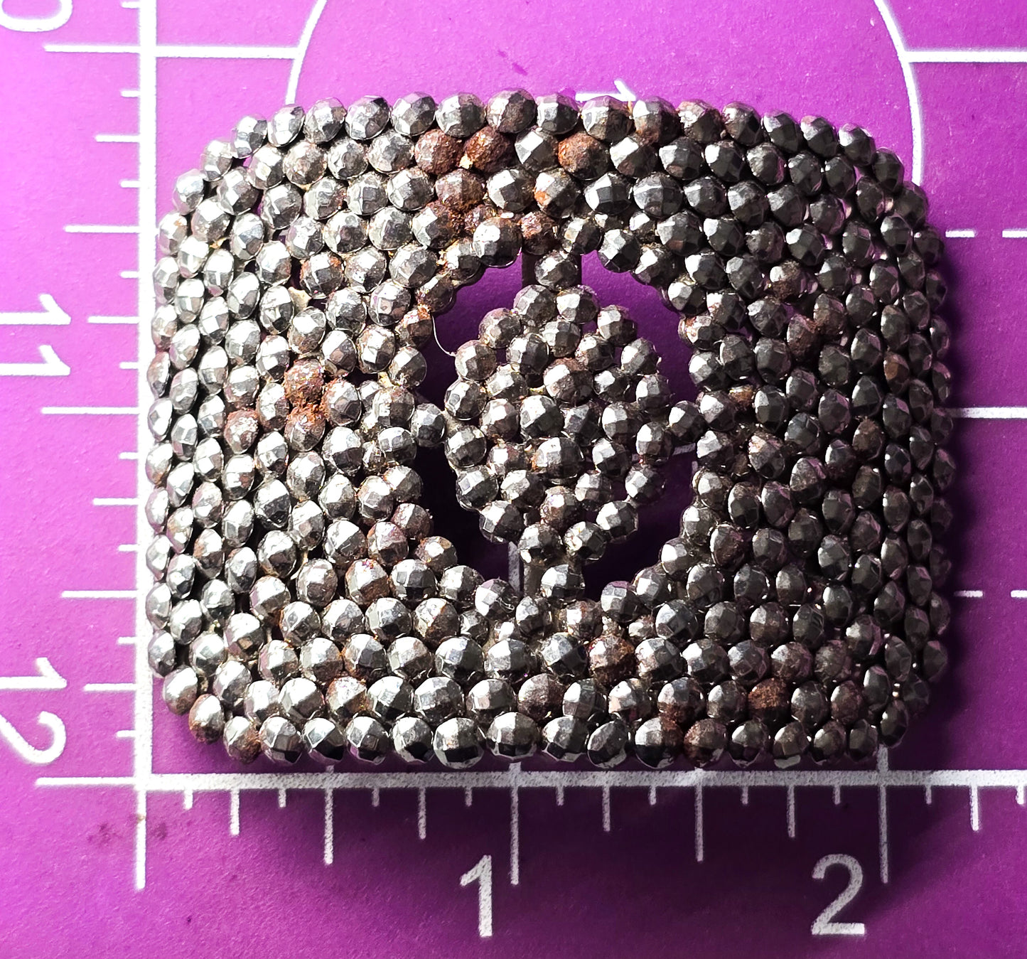 Antique Victorian 1800s French Cut steel buckle ornate patterned vintage shoe clip