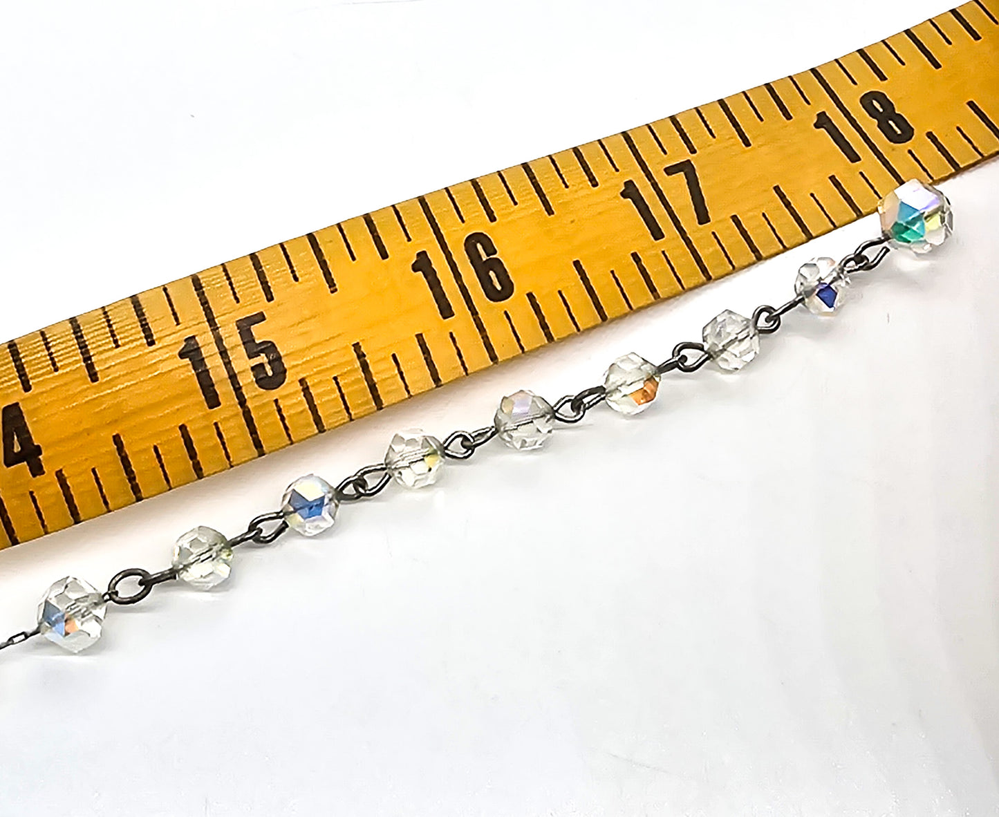 Austrian Crystal aurora Borealis AB mid century adjustable vintage necklace