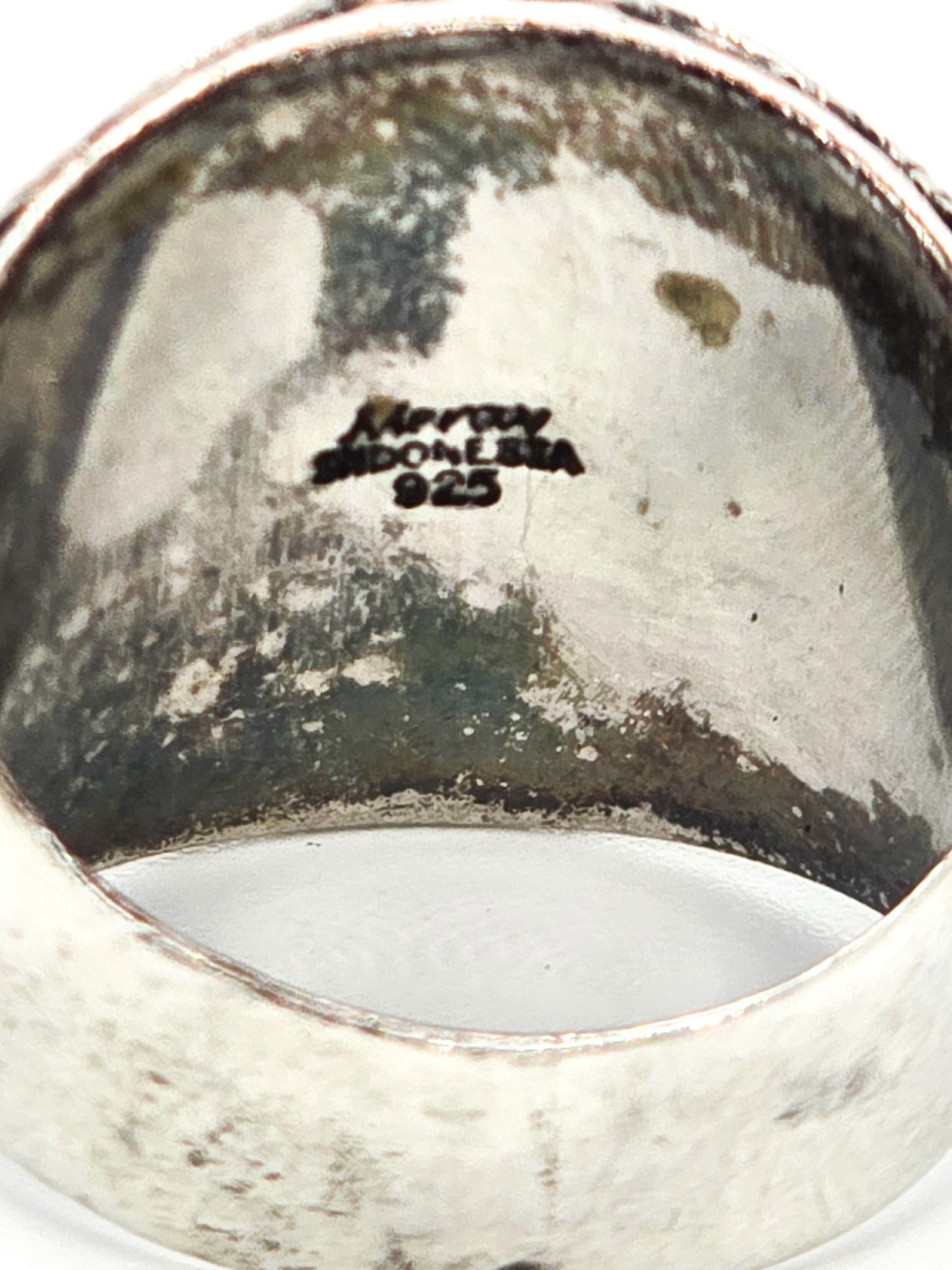 Meran Southwestern Pearl Tribal Feather ring Indonesia Sterling silver ring size 8