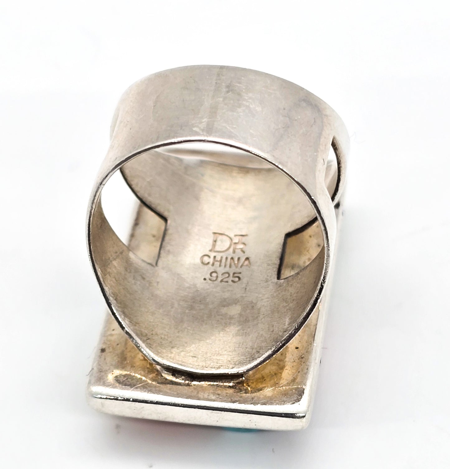 Desert Rose Trading DTR Jay King Multi Gemstone Inlay sterling silver ring size 8