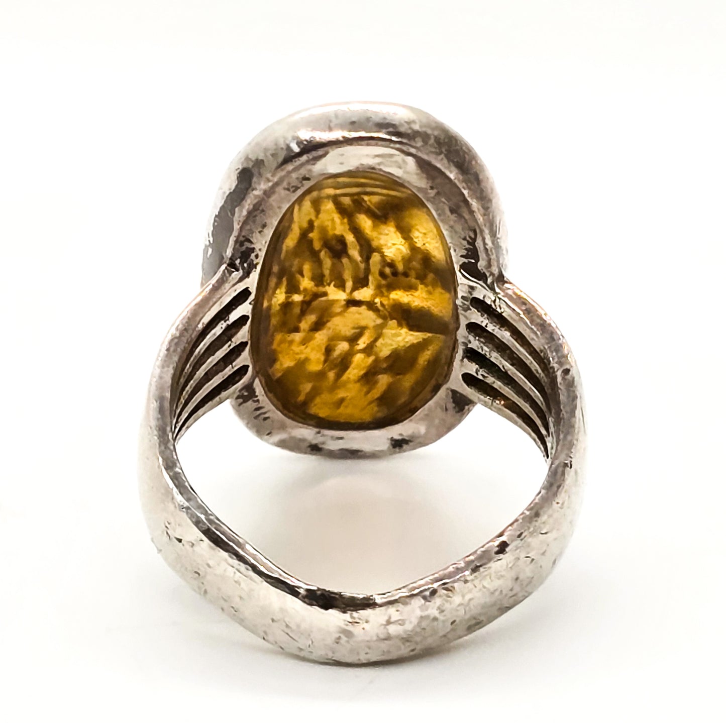 Abalone shell Resin sterling silver vintage ring size 7