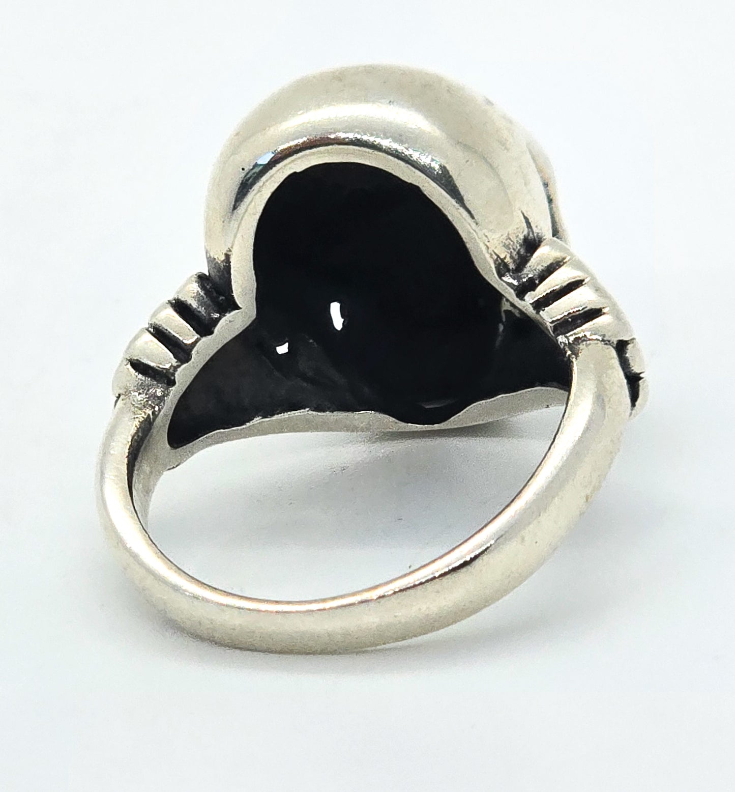 Skull and Bones Men's vintage retro 90's sterling silver ring size 8