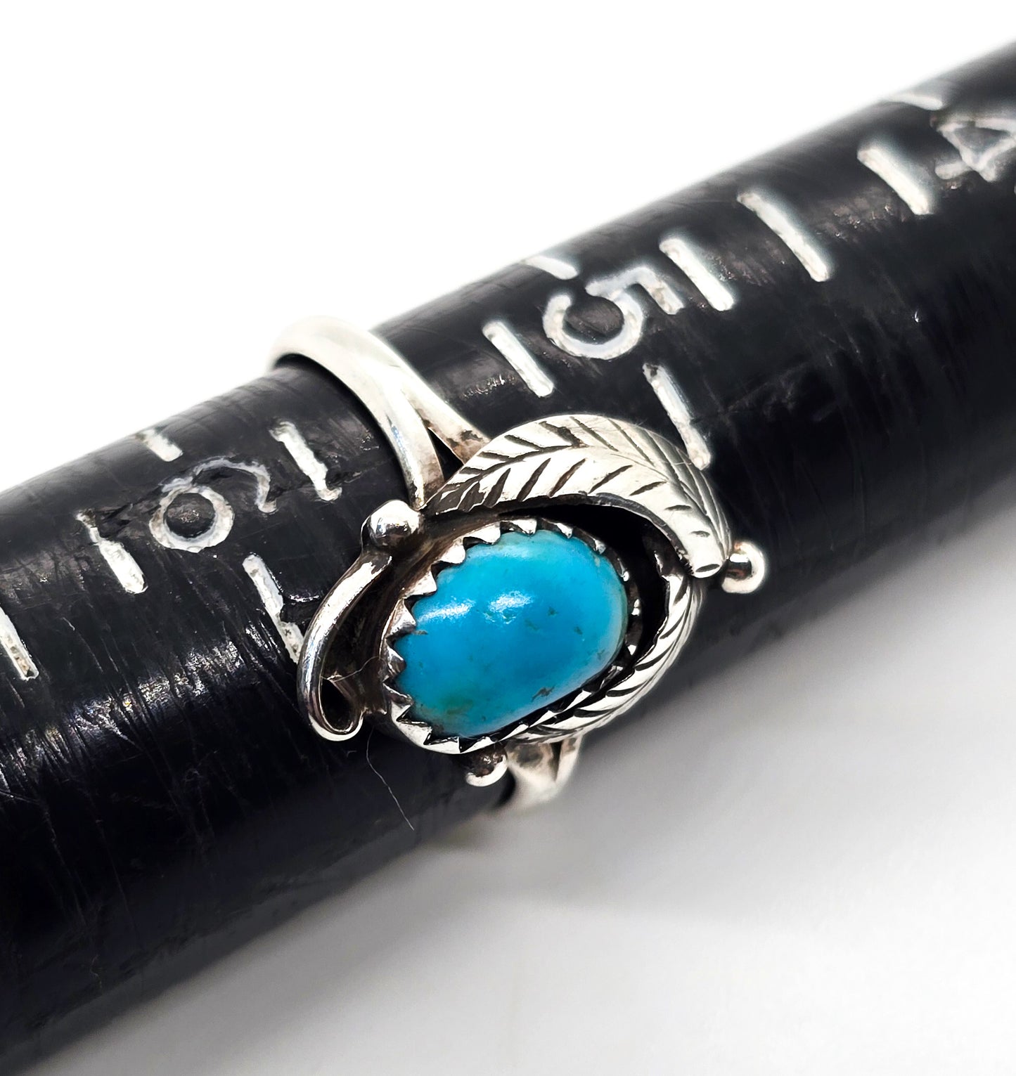 L-R Jake Navajo Native American Turquoise sterling silver vintage ring size 5.5
