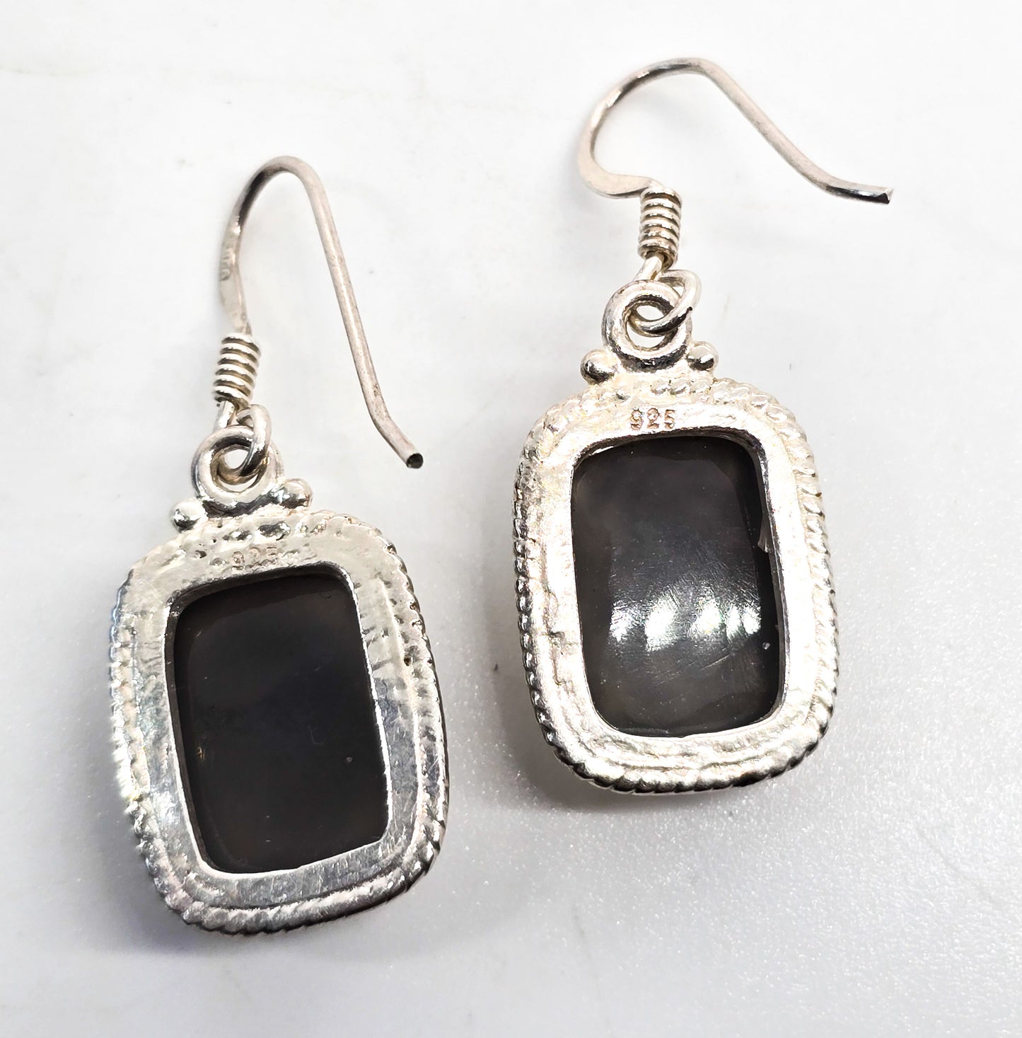 Purple Titanium Aura Druzy quartz gemstone sterling silver drop earrings