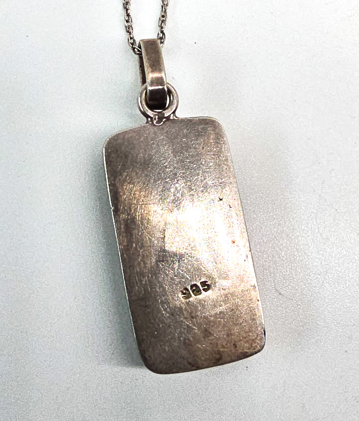 Dried natural flowers retro hippy vintage 1970's sterling silver pendant necklace cottage core