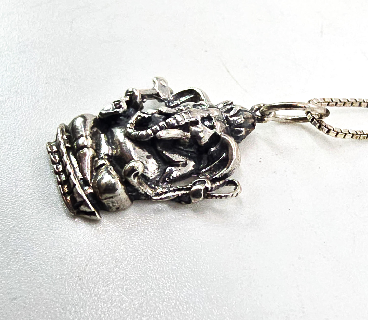 IW Ganesha Hindu Elephant God Sterling Silver Vintage Deity Mexico Necklace