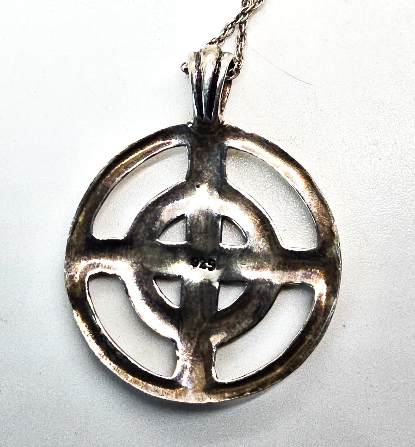 Celtic Harmony Union Male and Female Unity Cross sterling silver necklace
