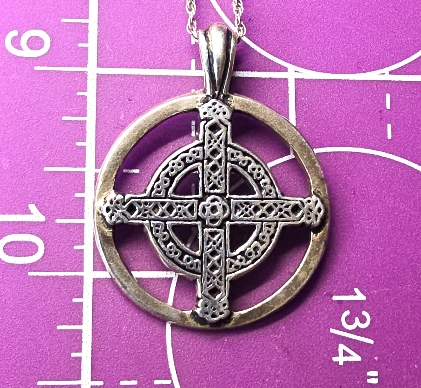 Celtic Harmony Union Male and Female Unity Cross sterling silver necklace