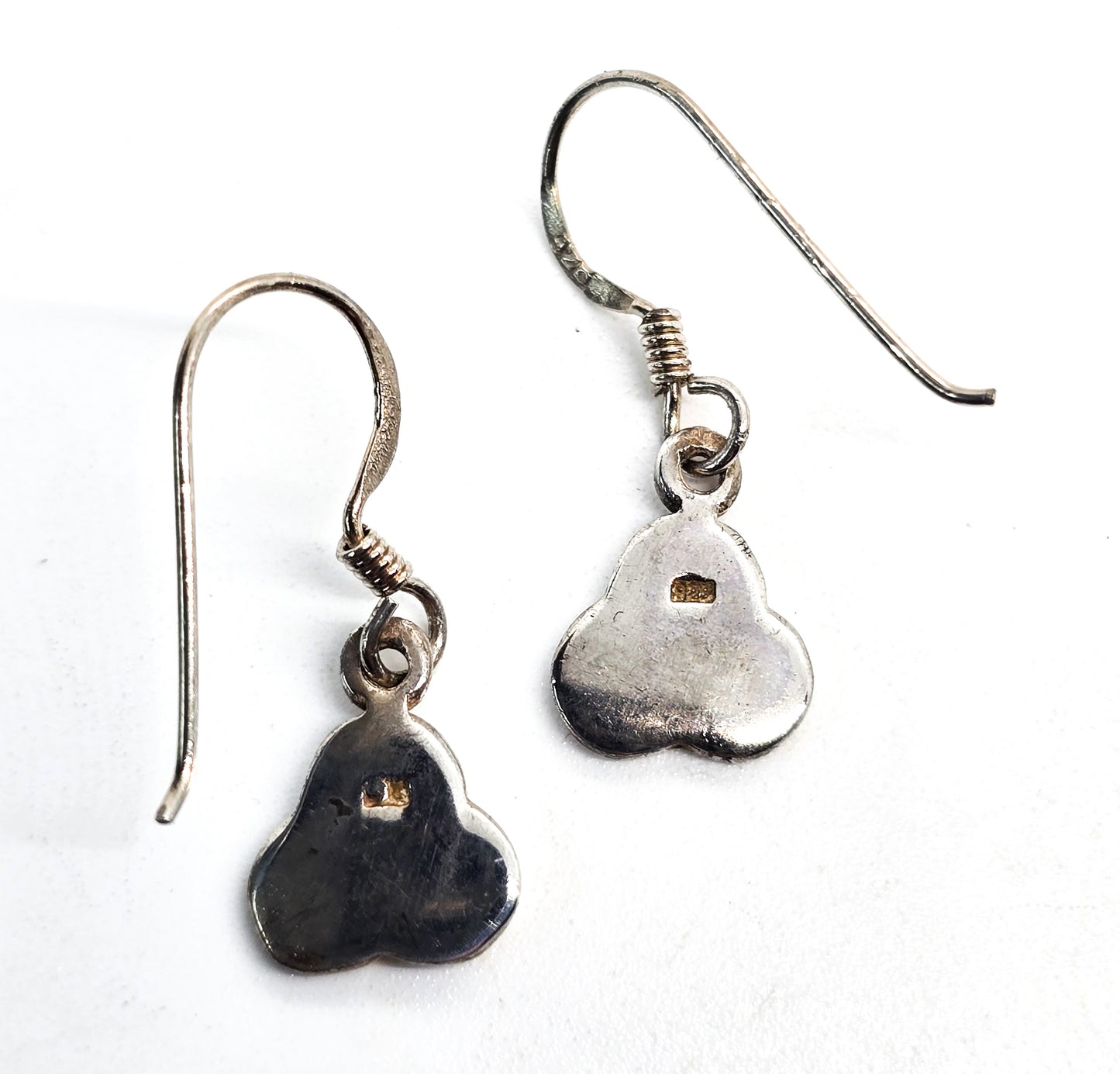 Triskele Trinity Knot Celtic vintage drop sterling silver earrings