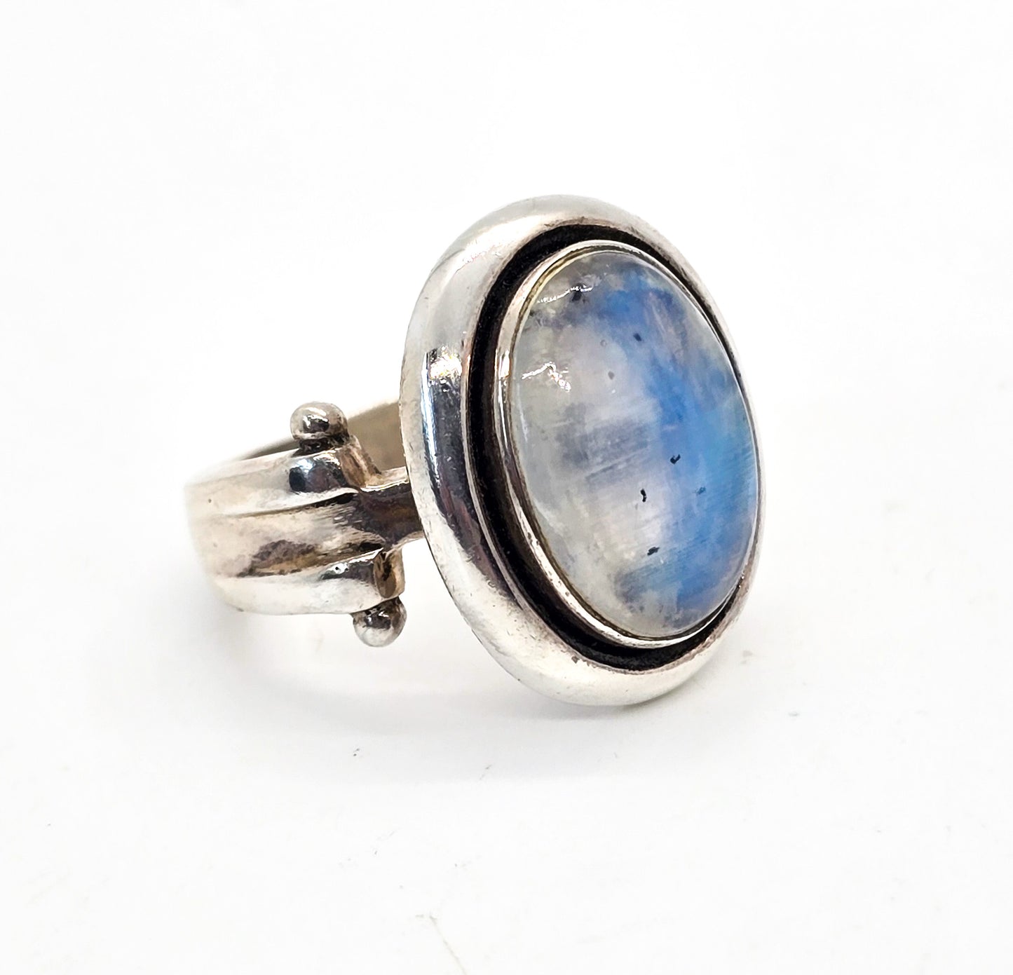 Nicky Butler NB Moonstone large flashy vintage sterling silver ring size 7