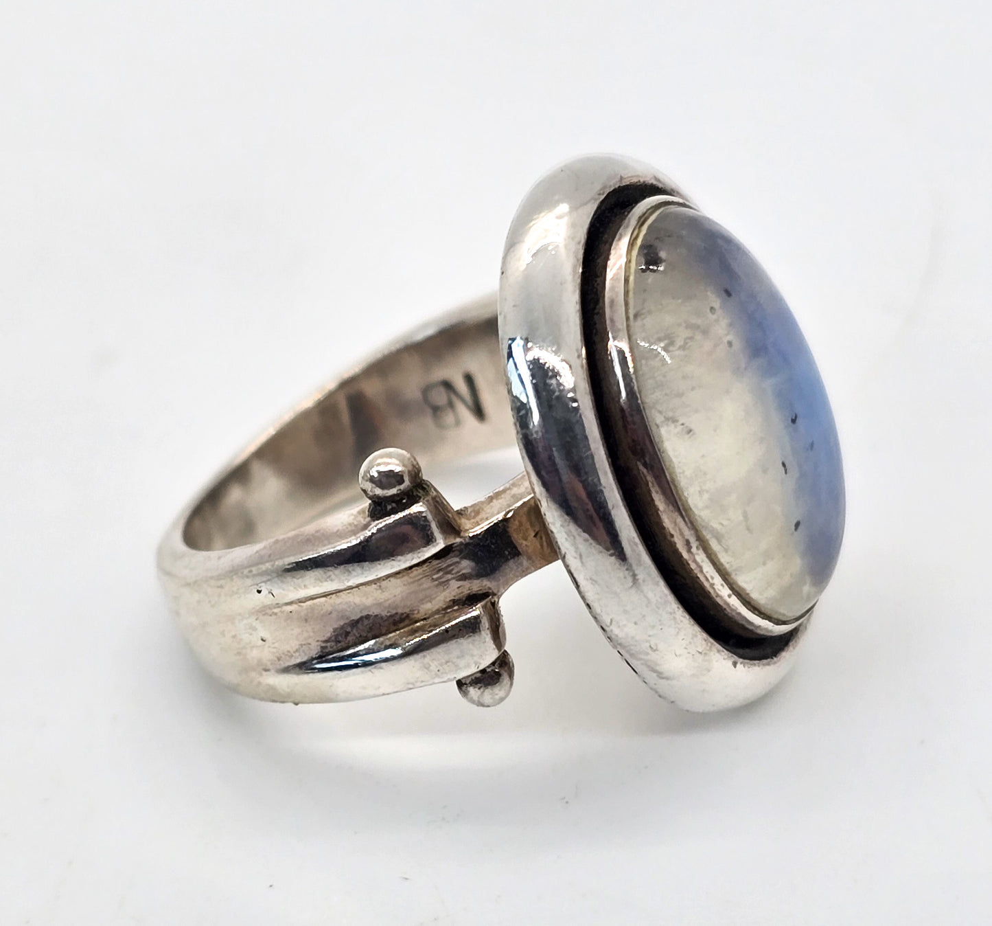 Nicky Butler NB Moonstone large flashy vintage sterling silver ring size 7