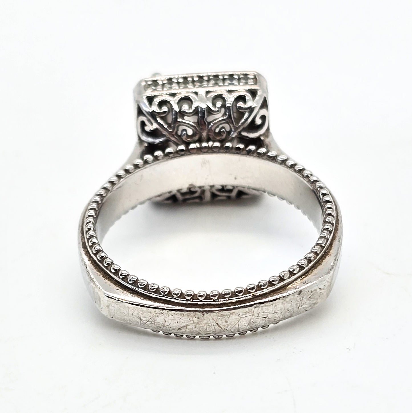 Tycoon Cubic Zirconia Princess cut high end sterling silver ring size 9