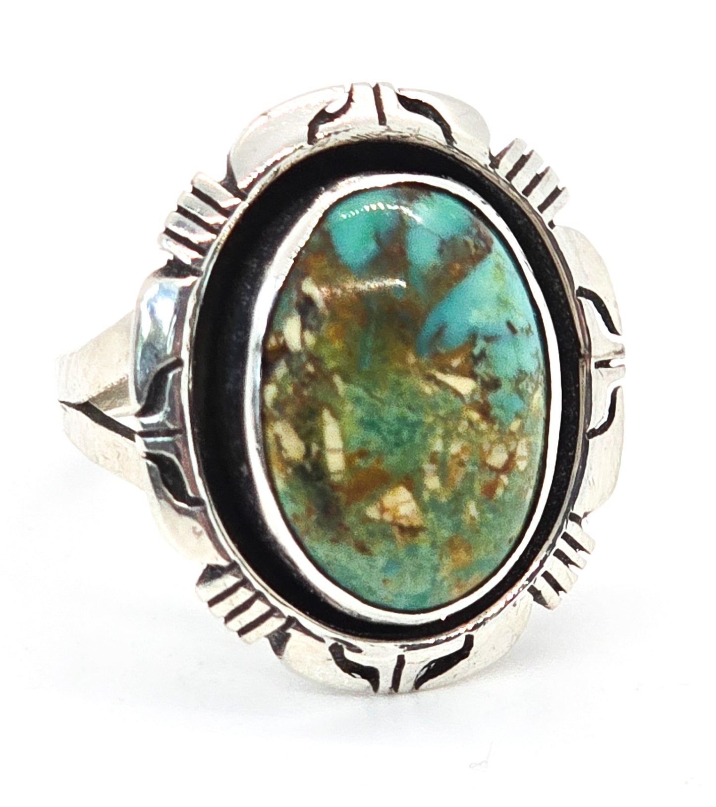 Scott Skeets Navajo Turquoise Native American sterling silver ring size 6