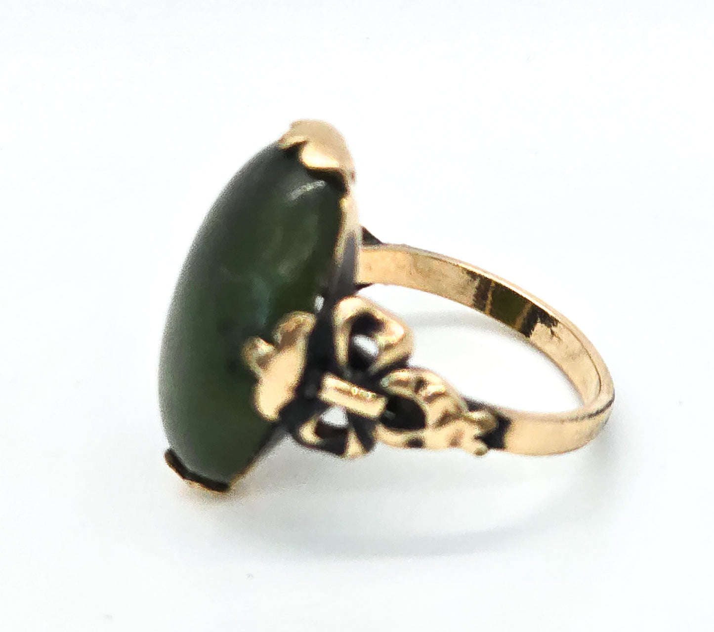Jade Clark and Coombs antique 10k gold filled Art Deco Bow ring size 5.5