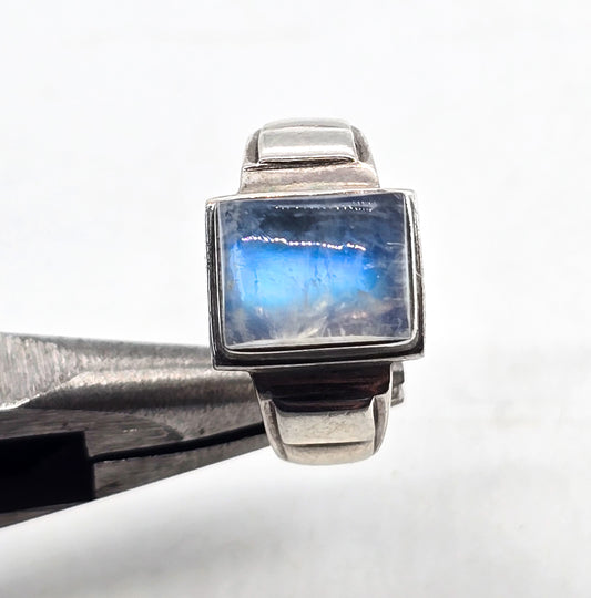 Nicky Butler Large Flashy Blue Moonstone sterling silver ring size 7.5 India RETIRED