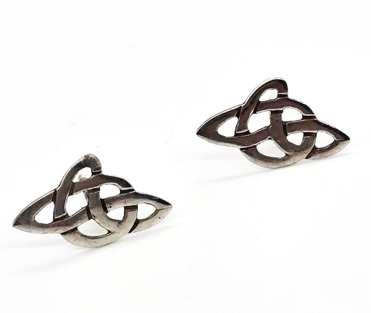 Celtic Trinity knot Irish vintage sterling silver stud earrings