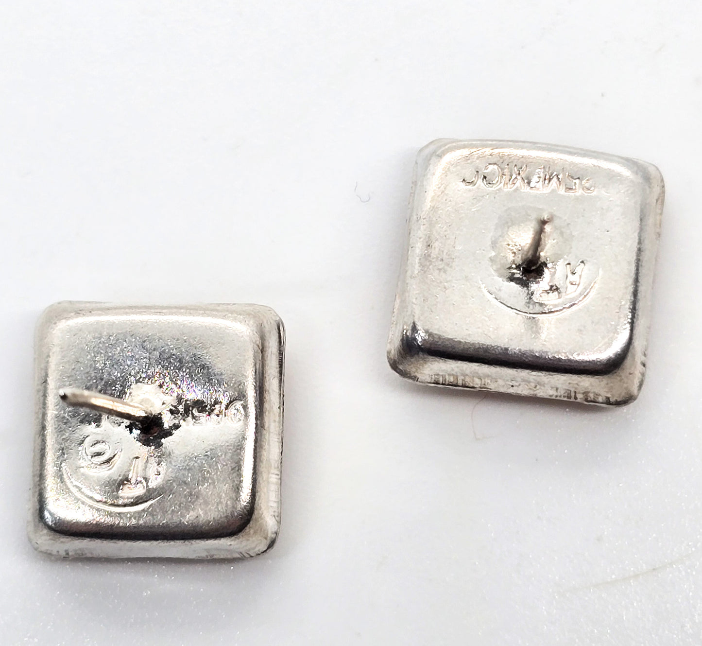 Annika Witt ATI dried flower acrylic natural signed sterling silver stud earrings