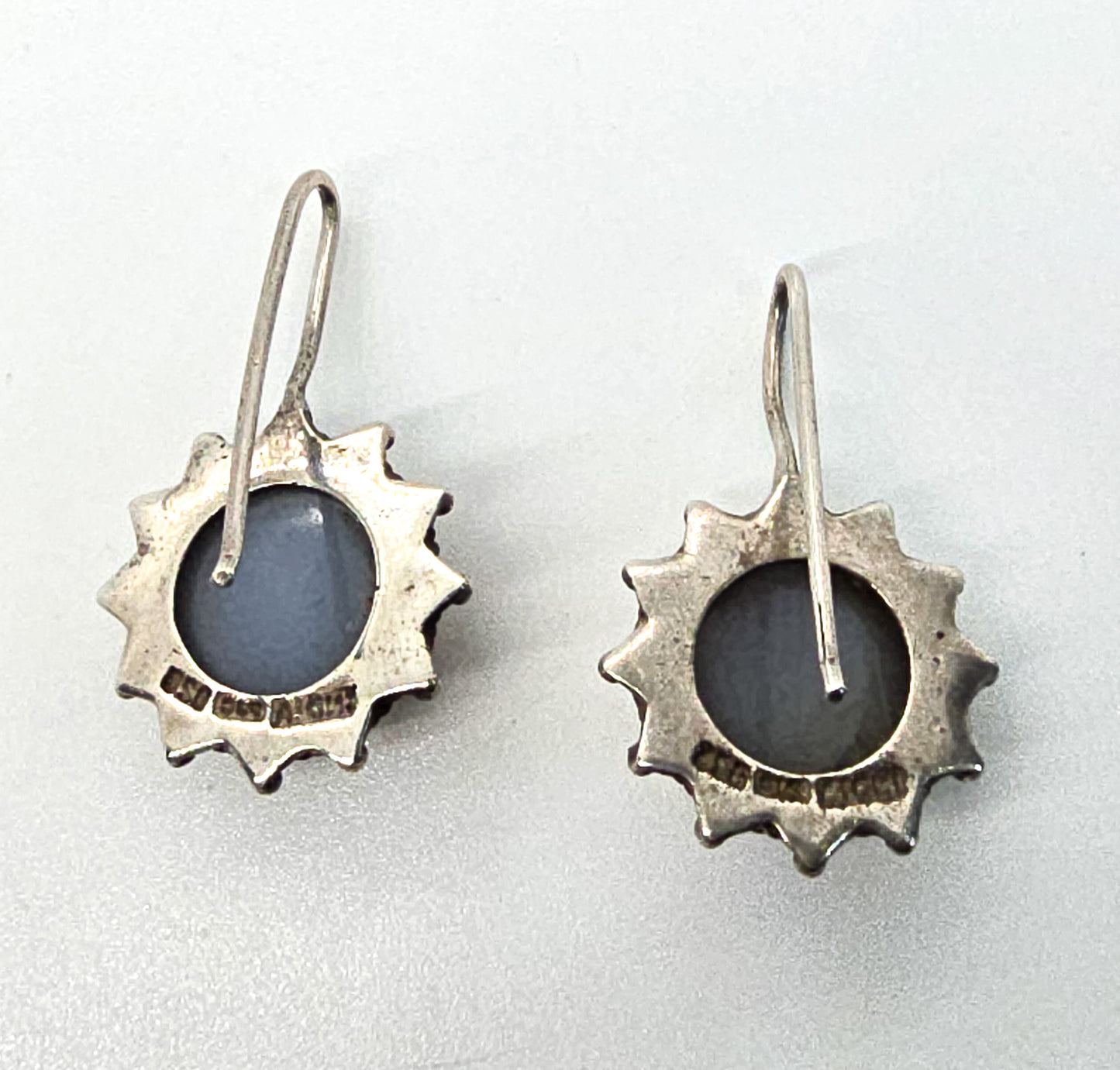 PJO silver titanium druzy quartz sterling silver earrings India