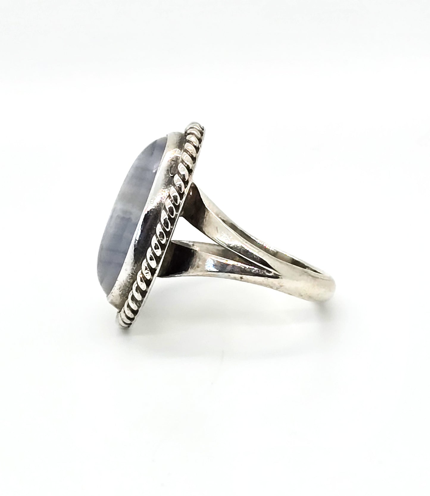 Gilo & Grace Nakai Navajo Blue lace agate vintage sterling silver ring size 6