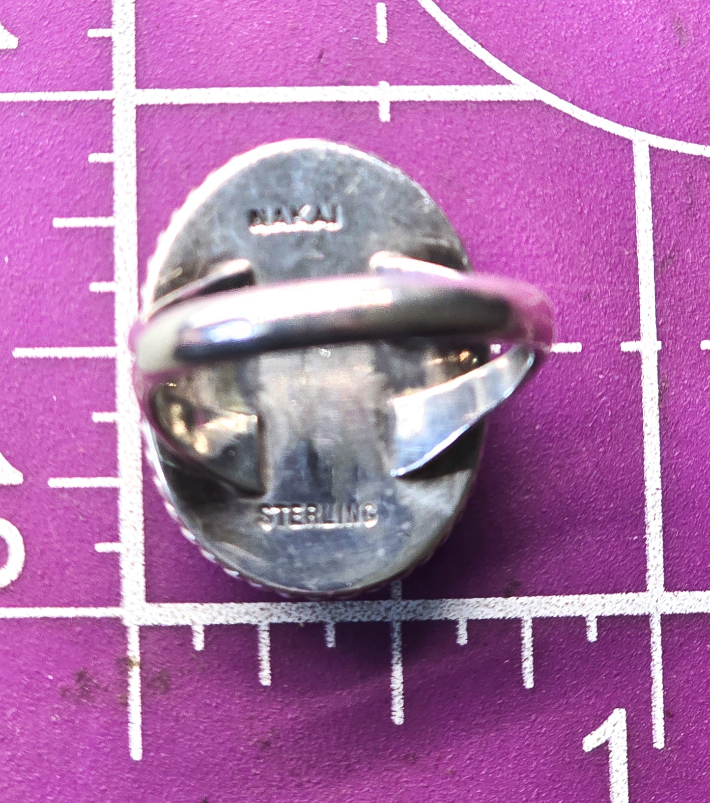 Gilo & Grace Nakai Navajo Blue lace agate vintage sterling silver ring size 6