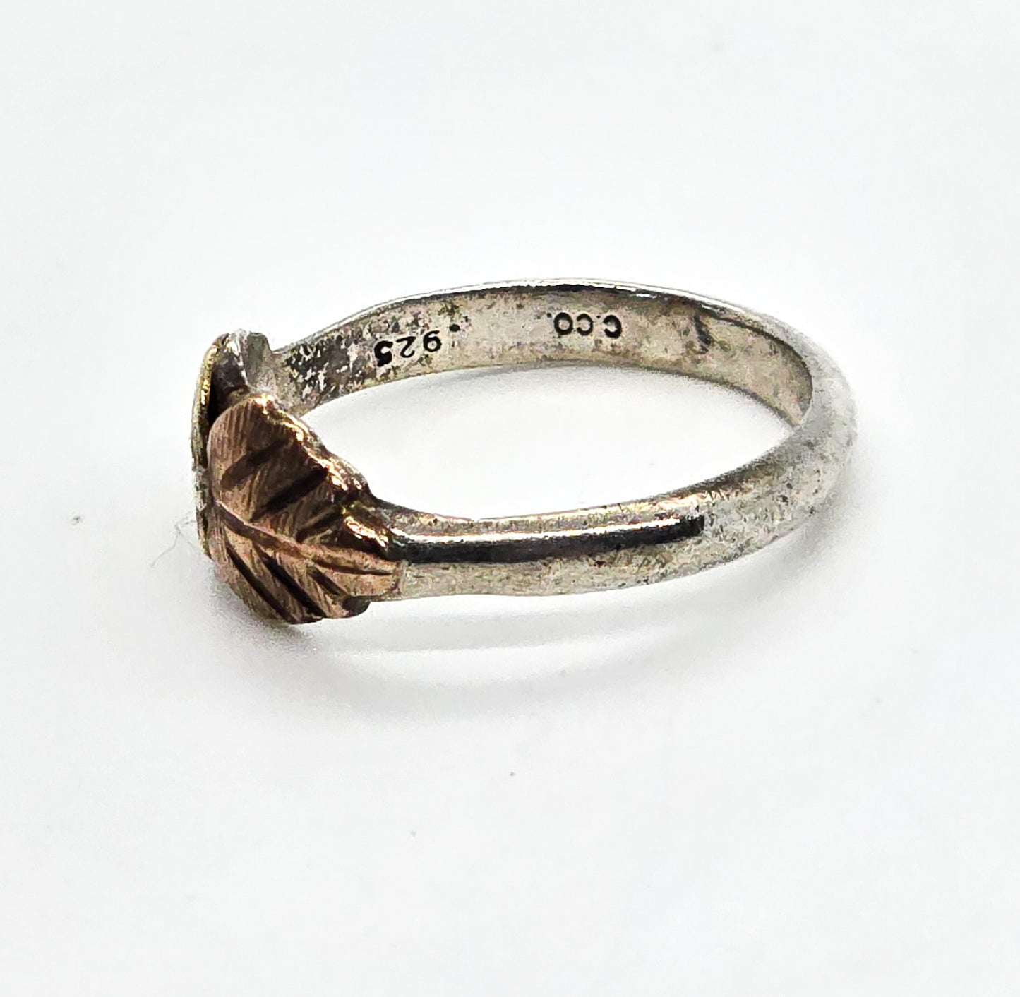 Coleman Co Black Hills Gold sterling silver yellow and rose gold vintage ring size 5.5