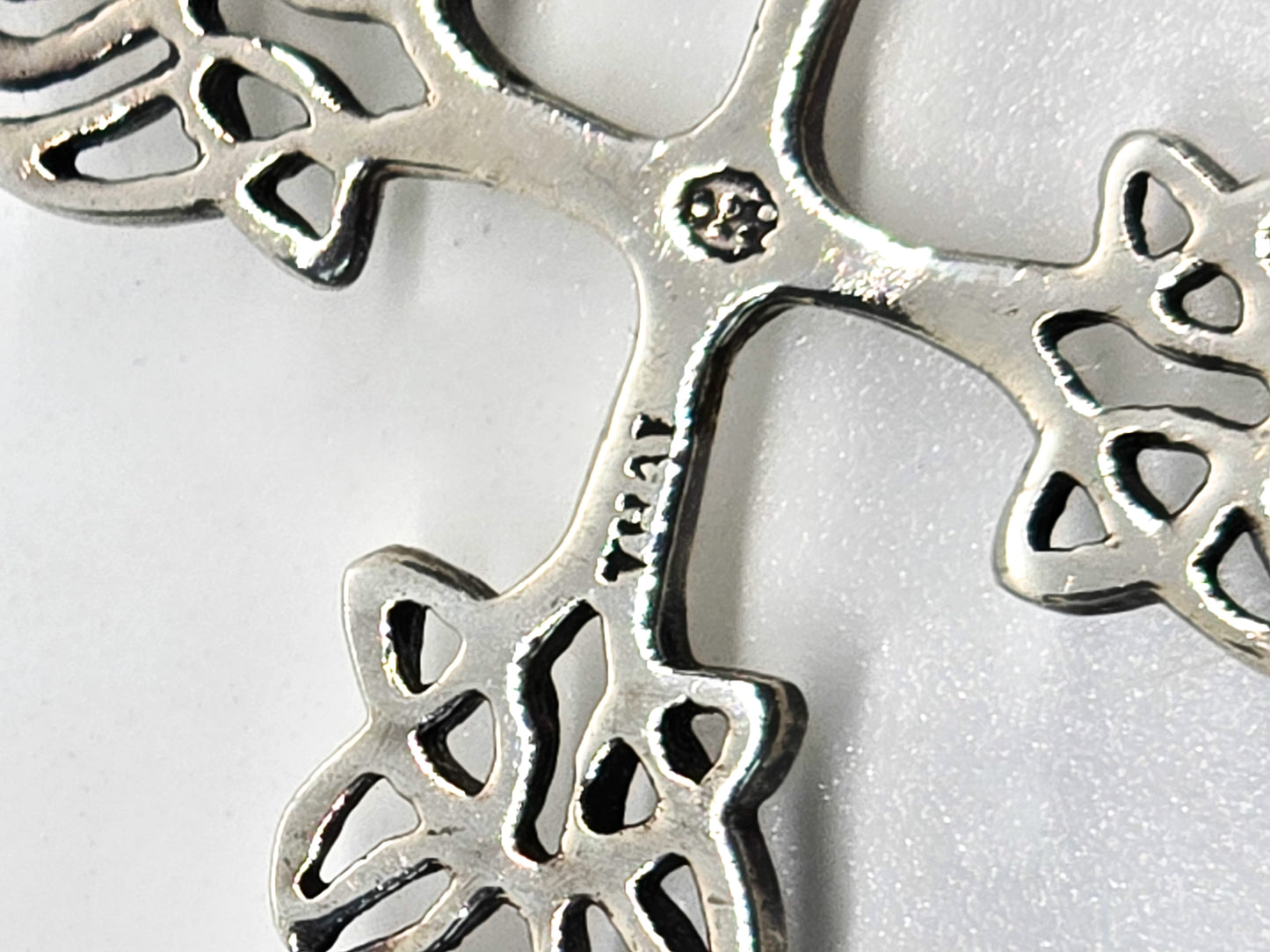 Viking Celtic knot sterling silver decorated cross slide pendant