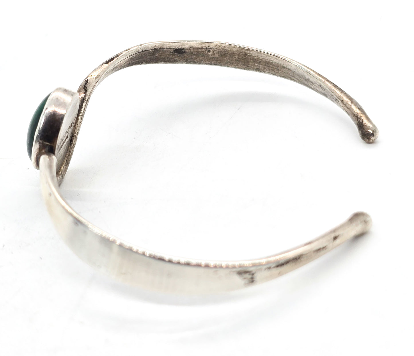 Steven Kolodny Banded Malachite sterling silver vintage 1980's retro cuff bracelet