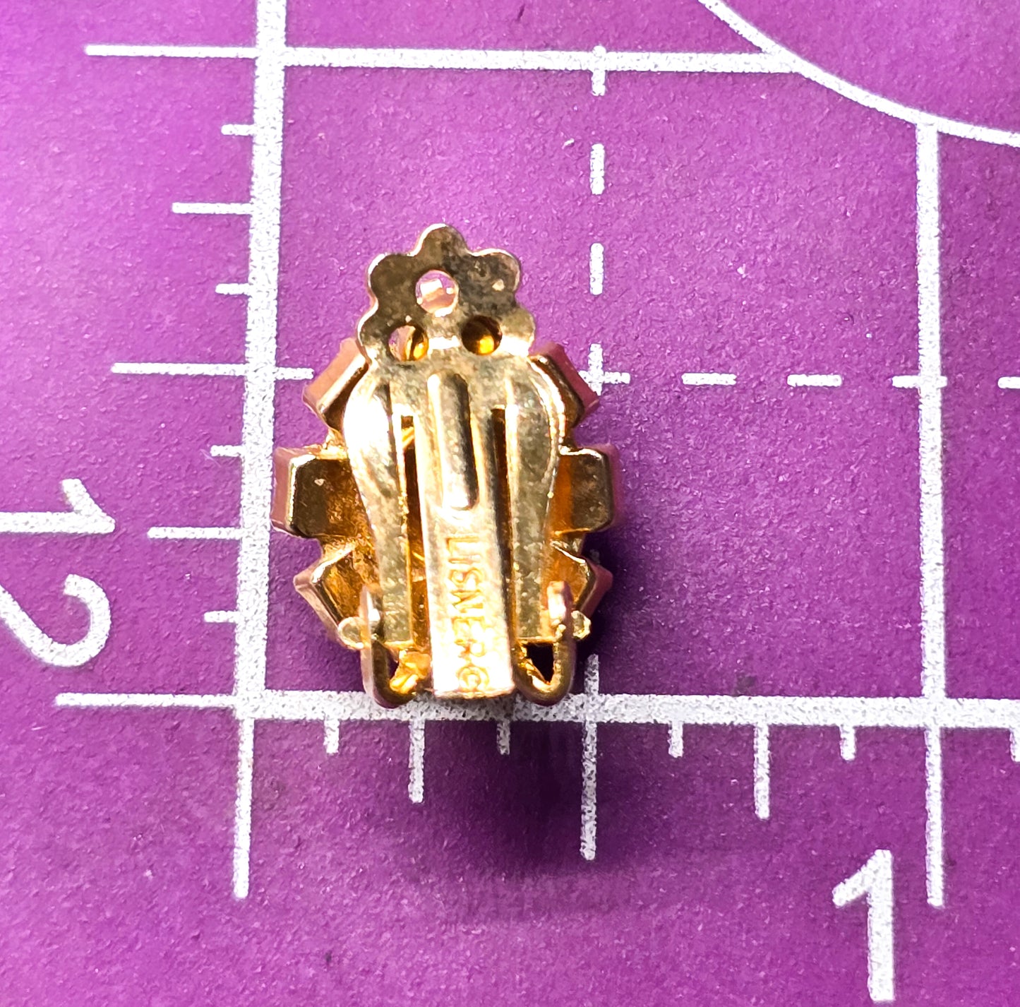 Lisner 4th of July red white and blue mid century rhinestone vintage clip on earrings