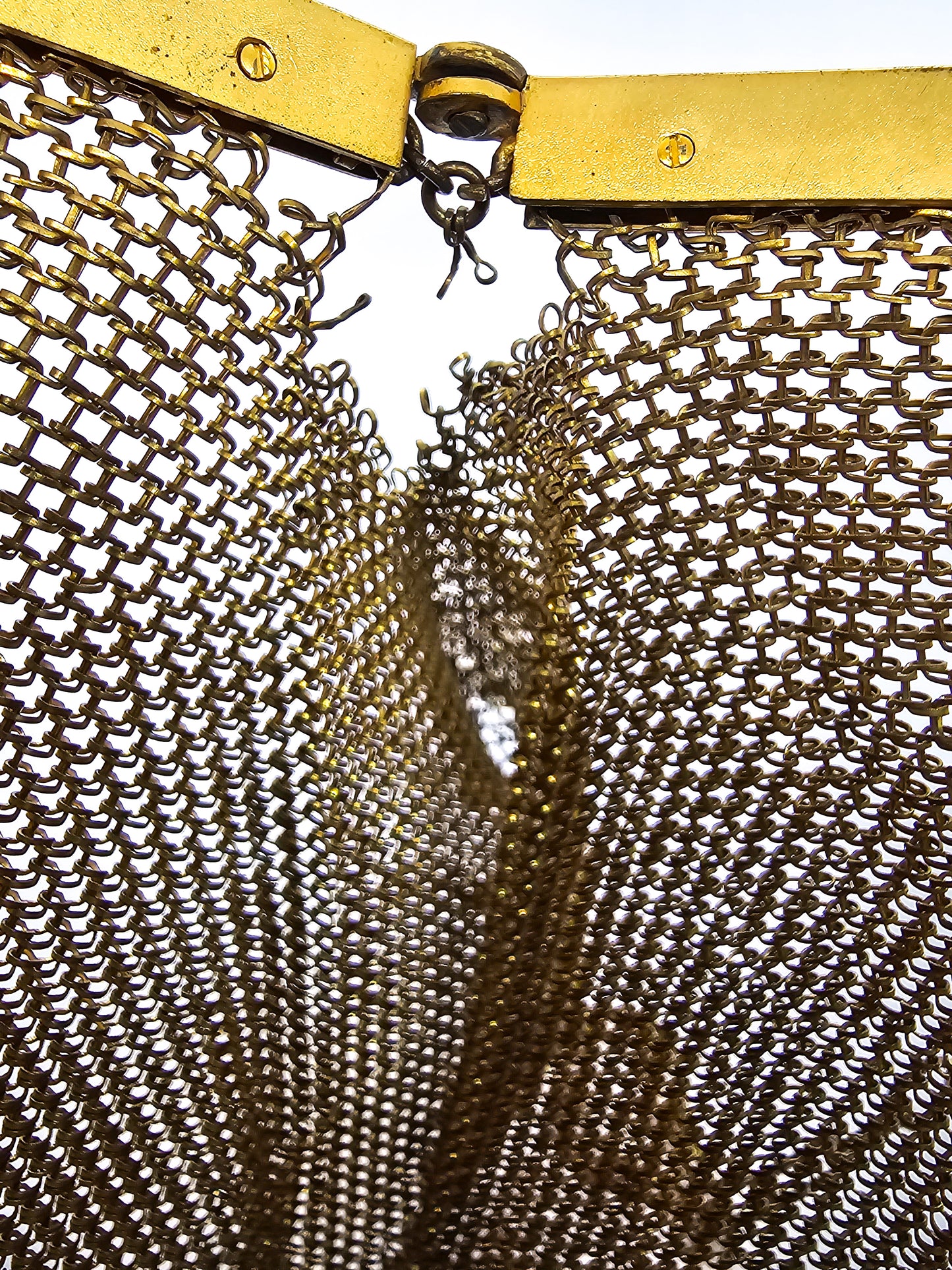 Goldine CB Art Deco mesh gold toned antique hand bag purse