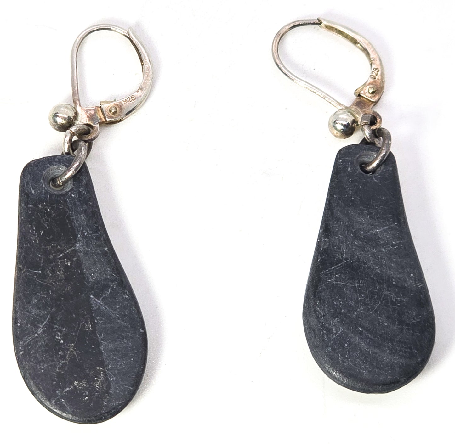 Silver Snake natural tribal artisan tribal sterling silver lever back earrings