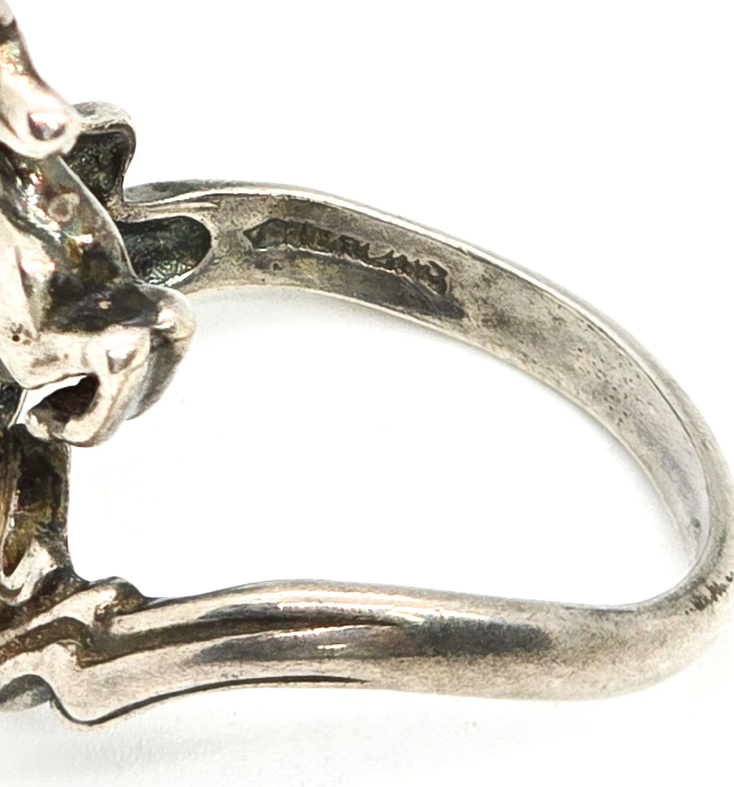 Shube Flying Pegasus prism crystal ball sterling silver vintage torsade ring size 9 Dakota West