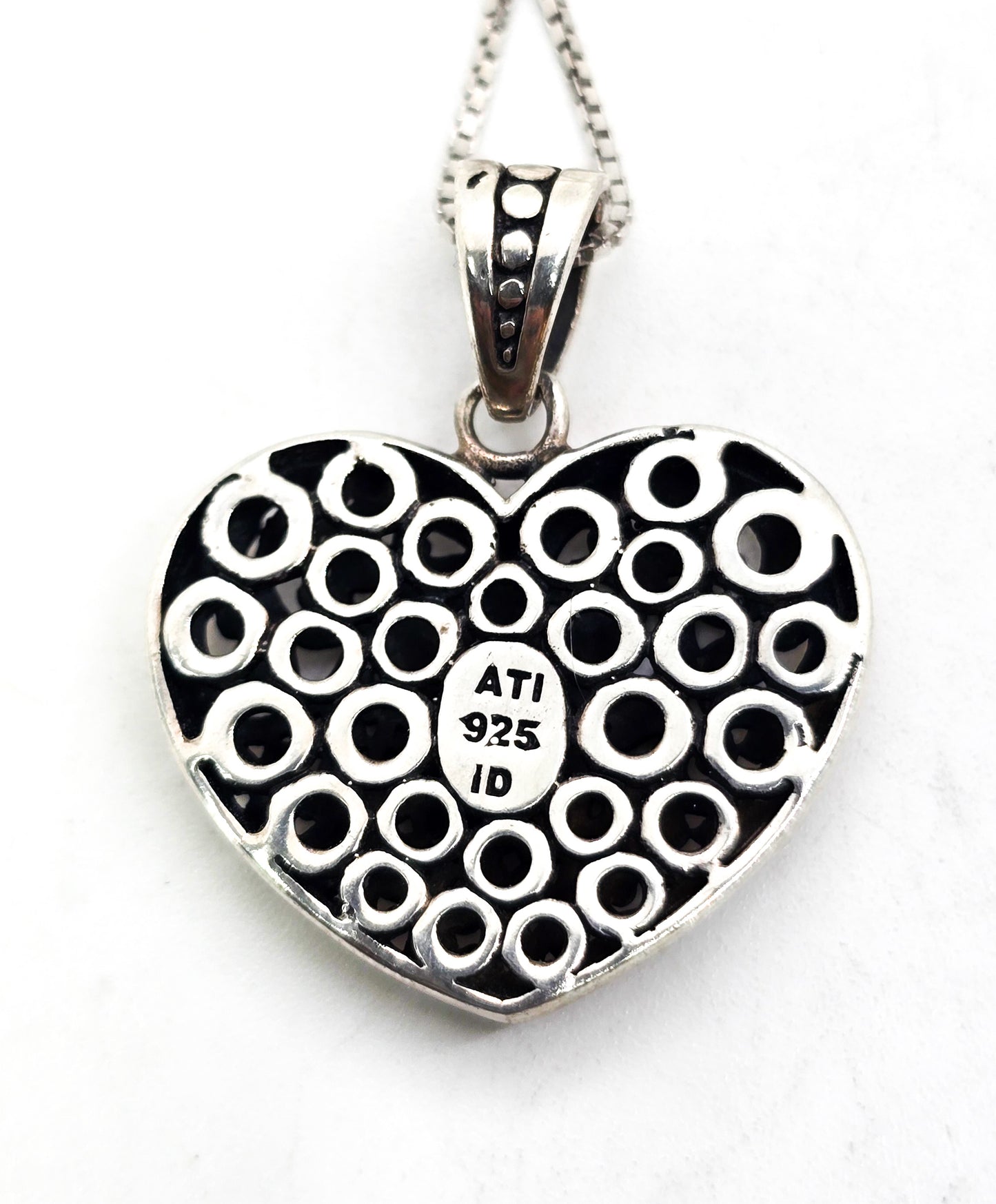 Annika Witt Bali Balinese style large heart pendant sterling silver necklace ATI ID
