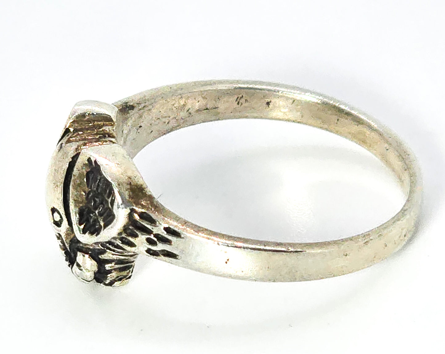 Elephant Detailed full body sterling silver vintage ring size 9