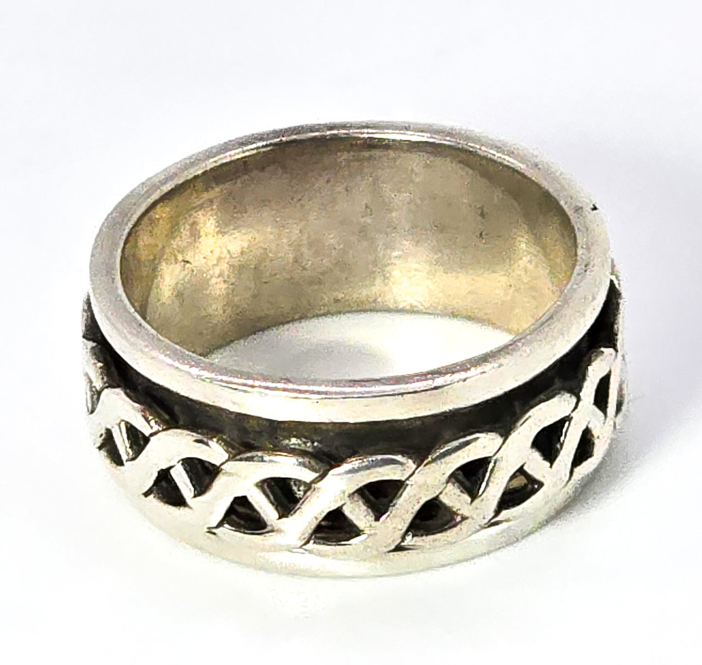 Celtic Trinity knot solid sterling silver fidget spinner ring band size 7