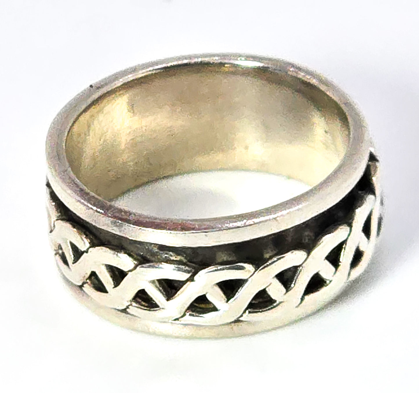 Celtic Trinity knot solid sterling silver fidget spinner ring band size 7